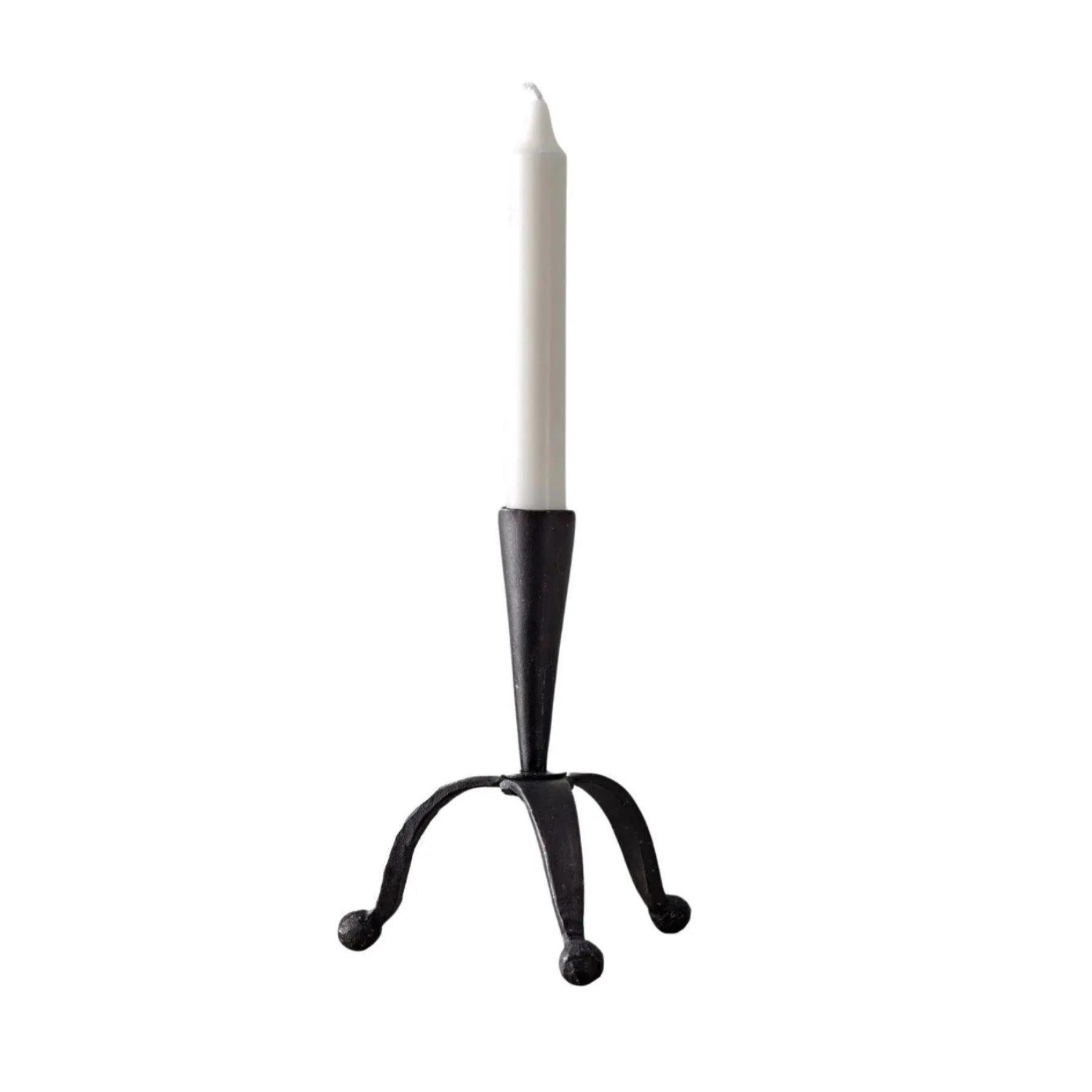 Single Black Iron Candle Stand