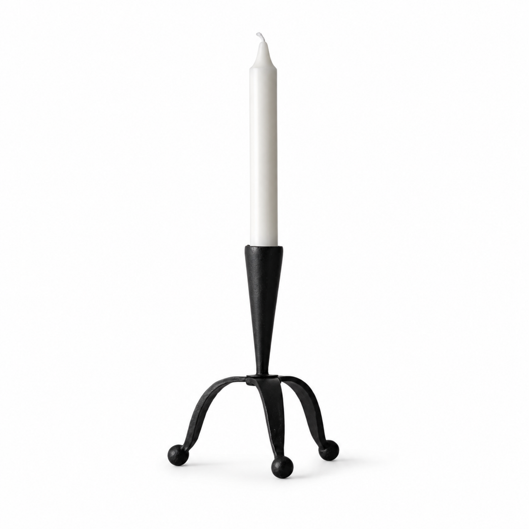 Single Black Iron Candle Stand