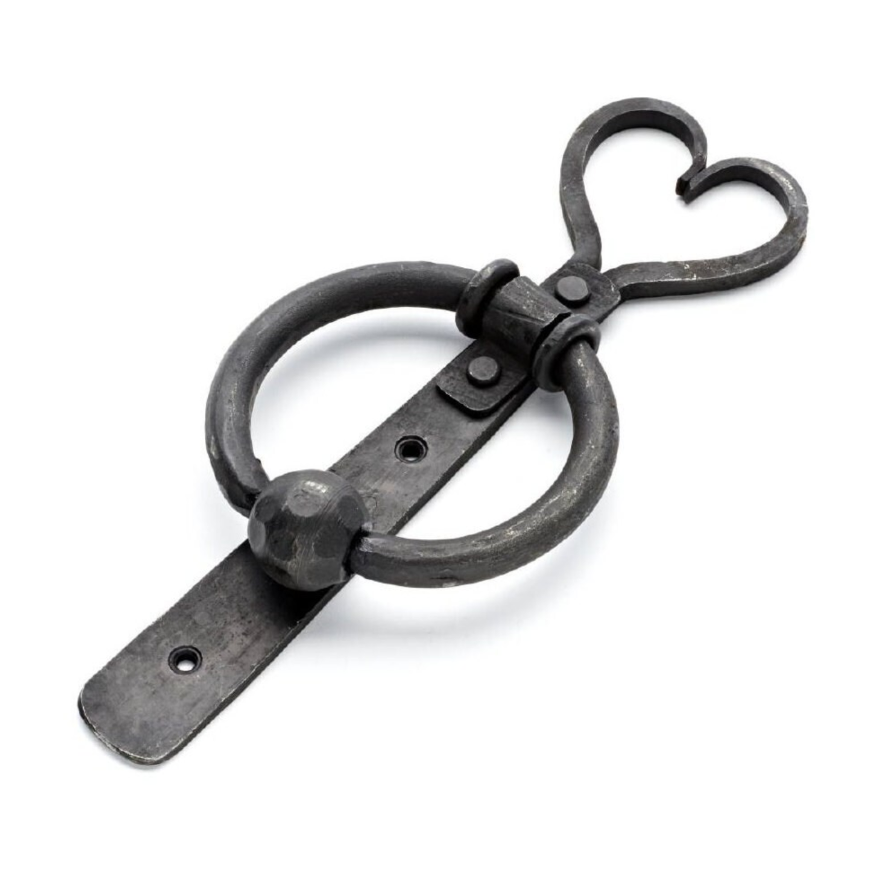 Black Iron Heart-Motif Door Knocker