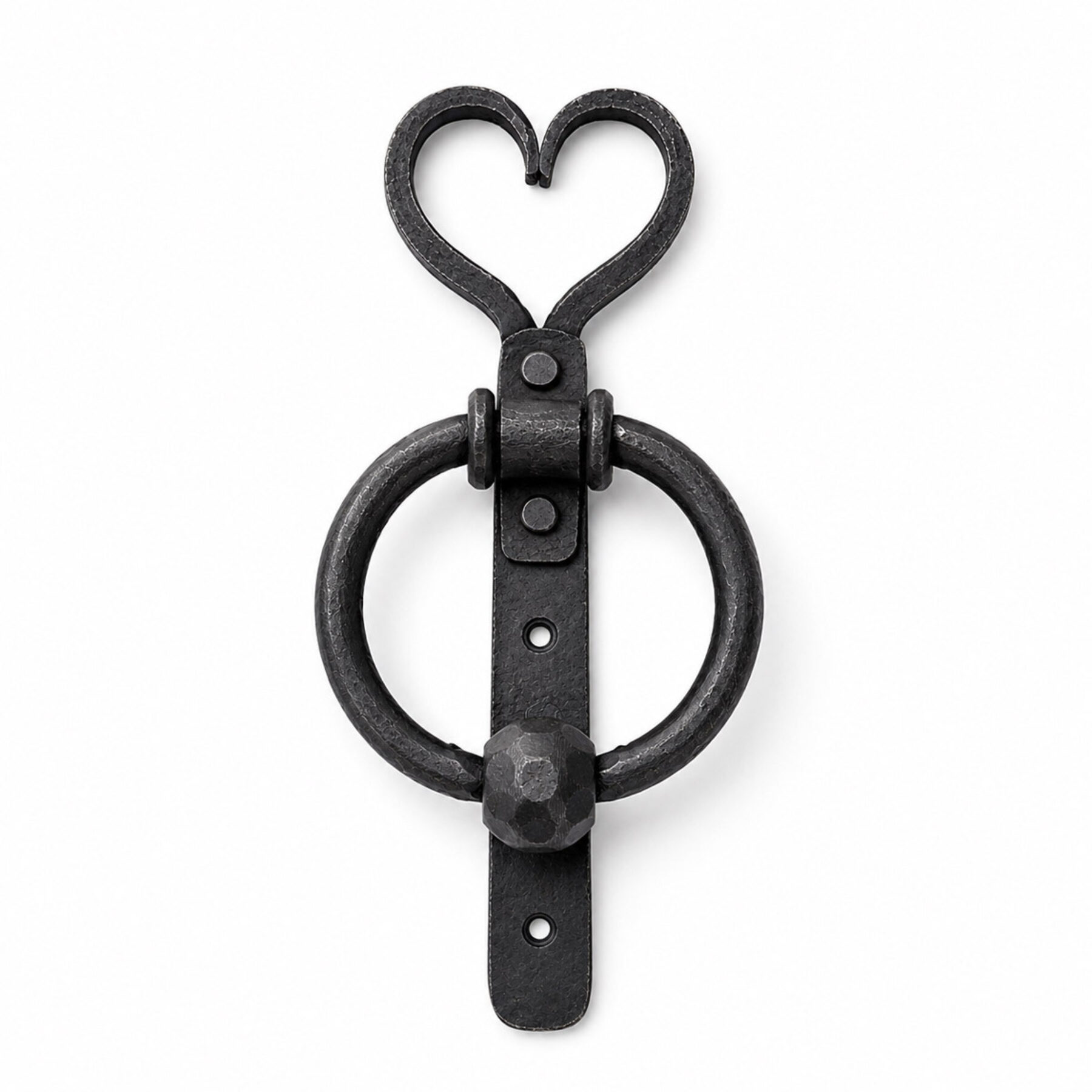 Black Iron Heart-Motif Door Knocker