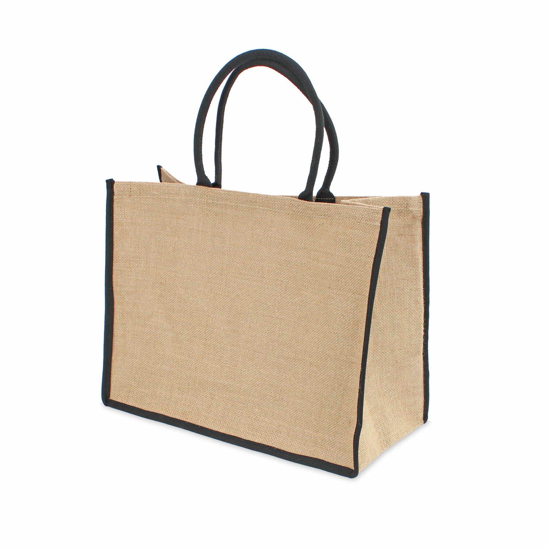 Natural Jute Bag - Black Trim