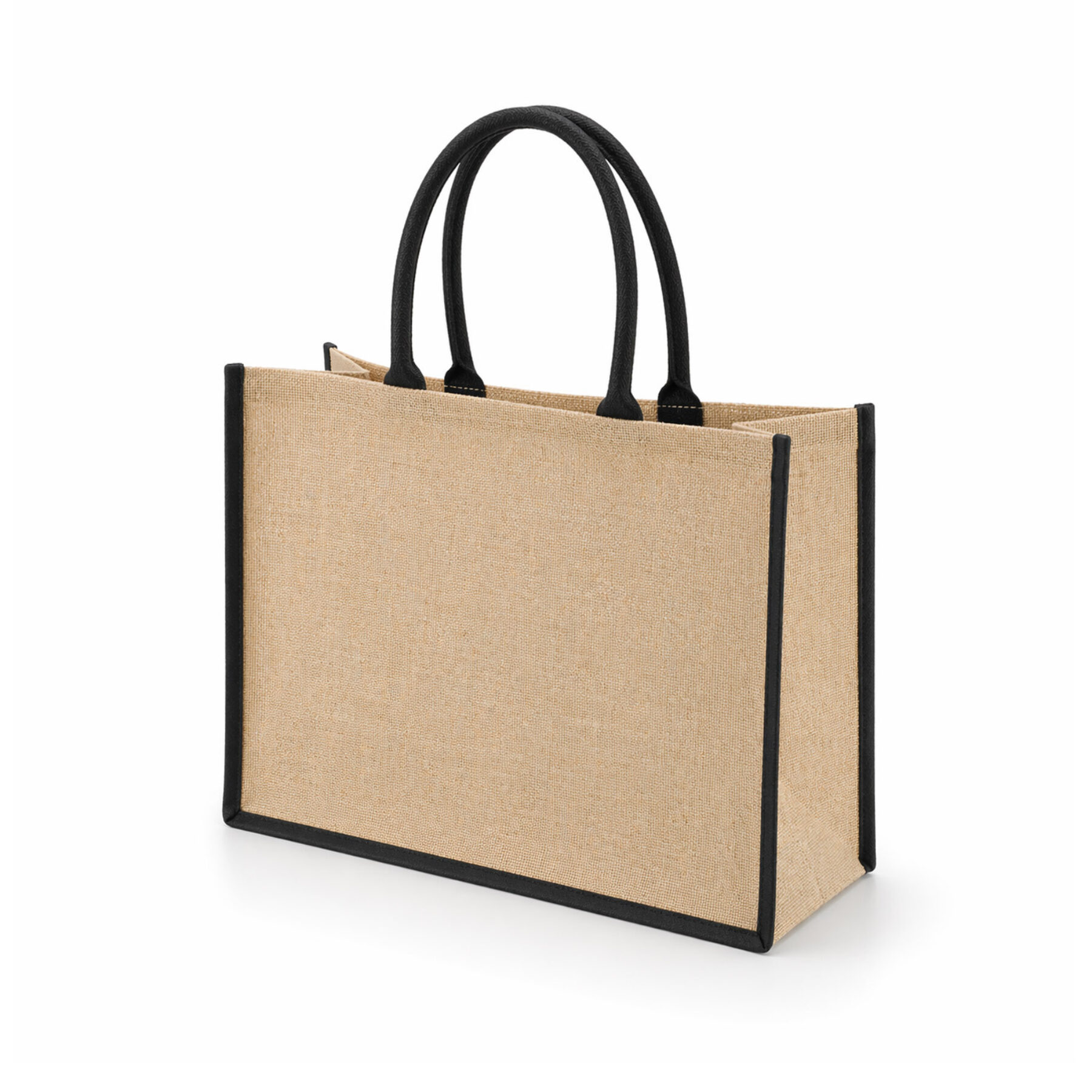 Natural Jute Bag - Black Trim