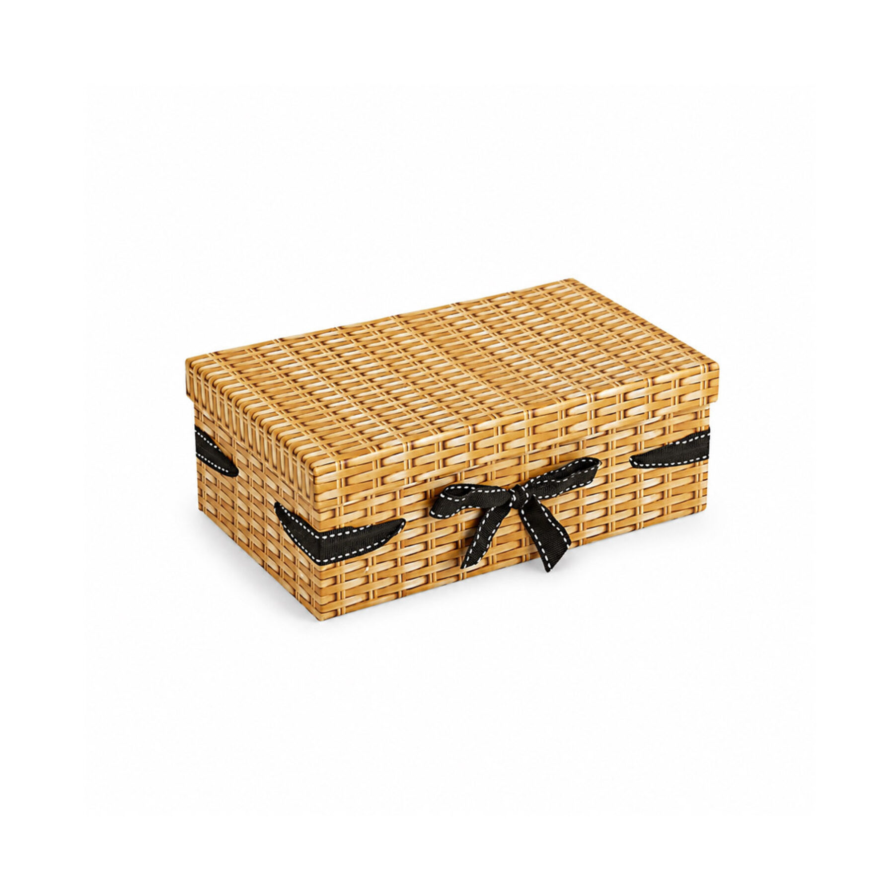 Small Card Hamper Box - Wicker Print