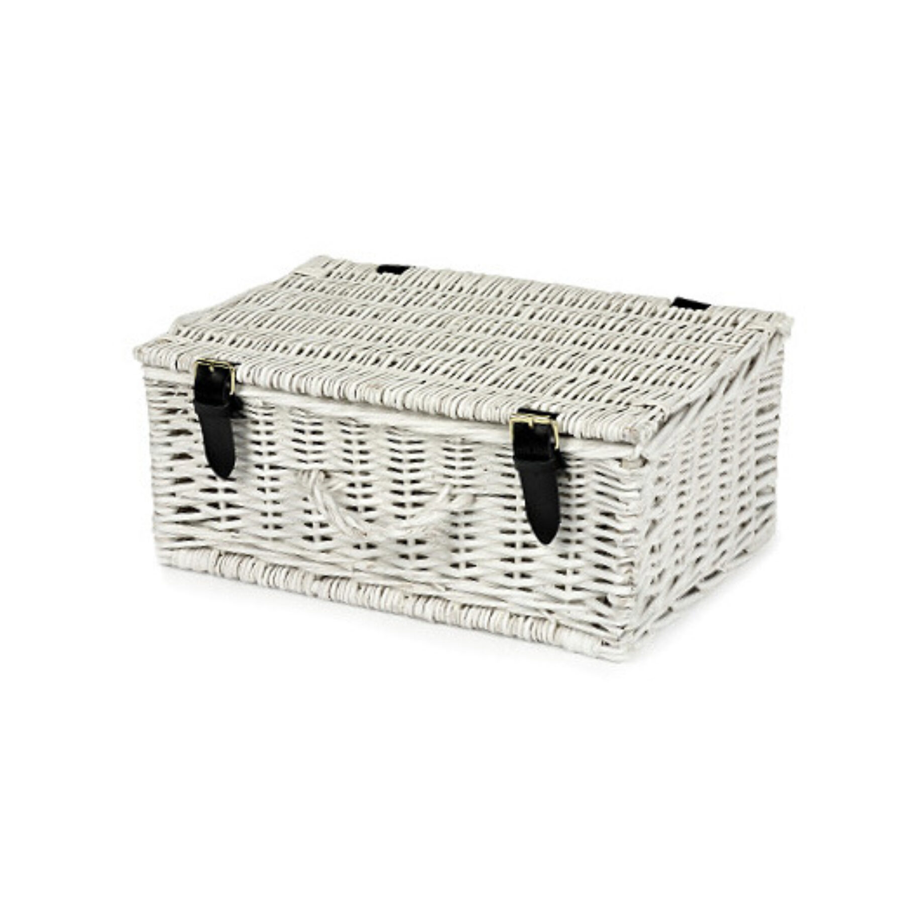 14 Inch Wicker Hamper Basket - White