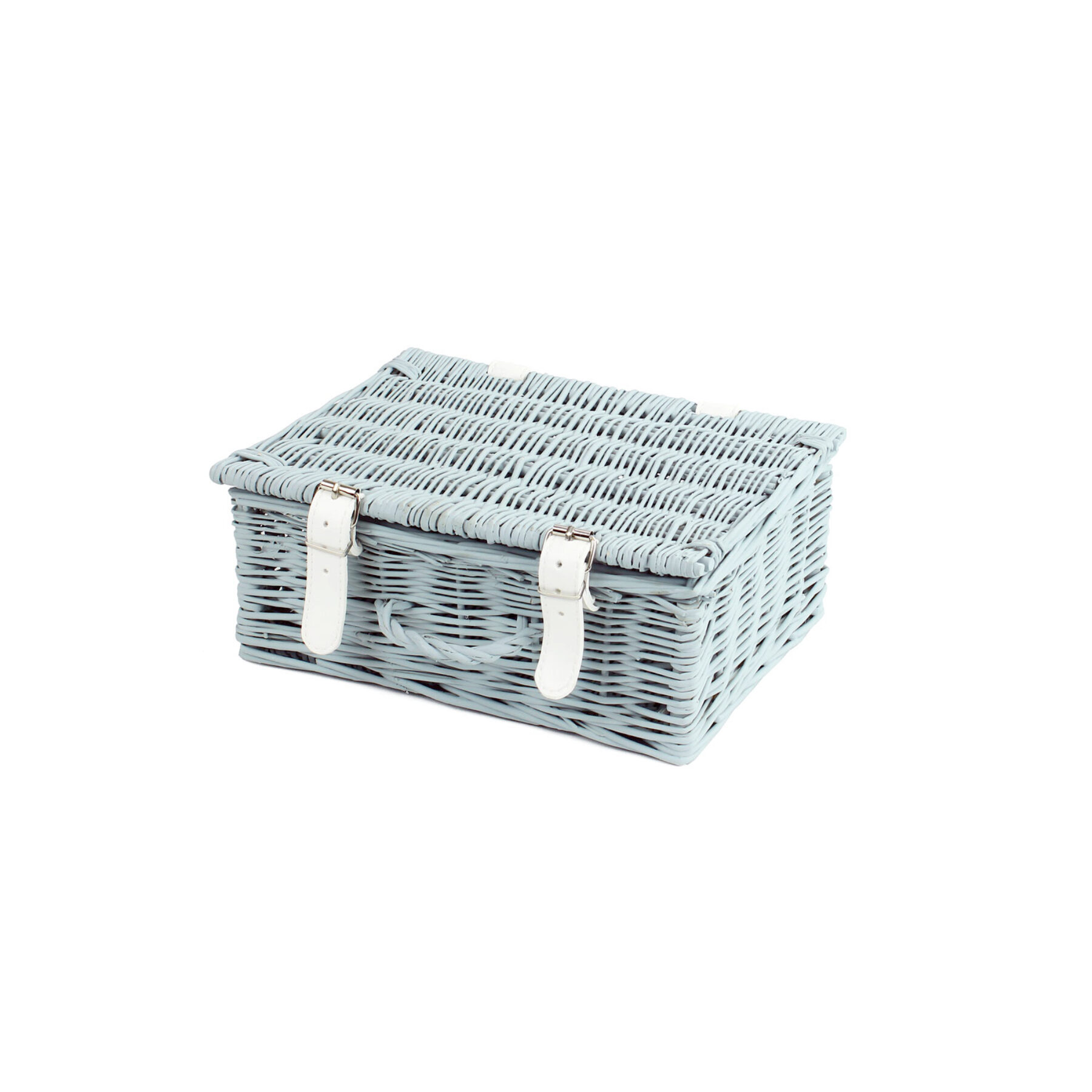 10 Inch Wicker Hamper Basket - Light Grey