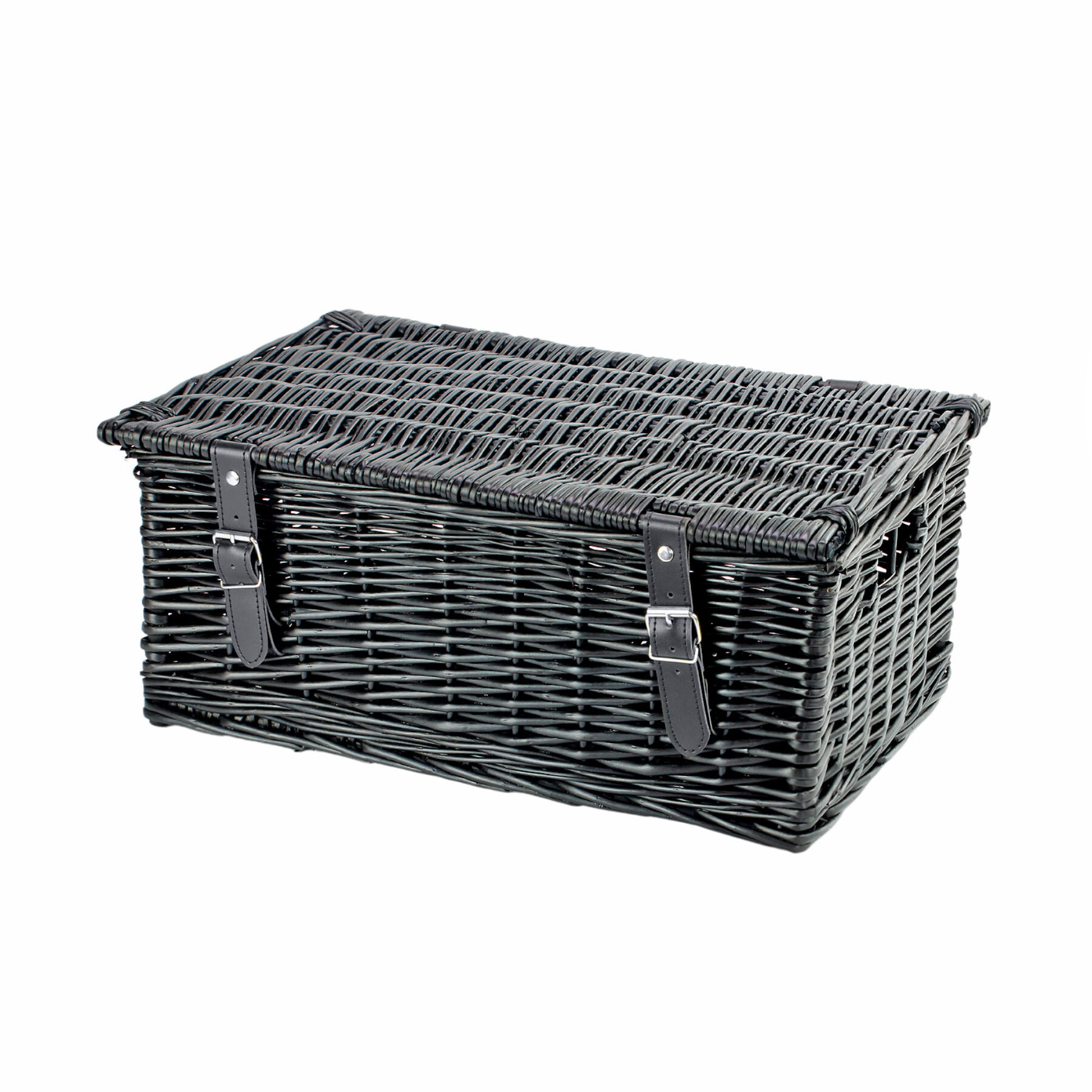 18 Inch Wicker Hamper Basket - Black