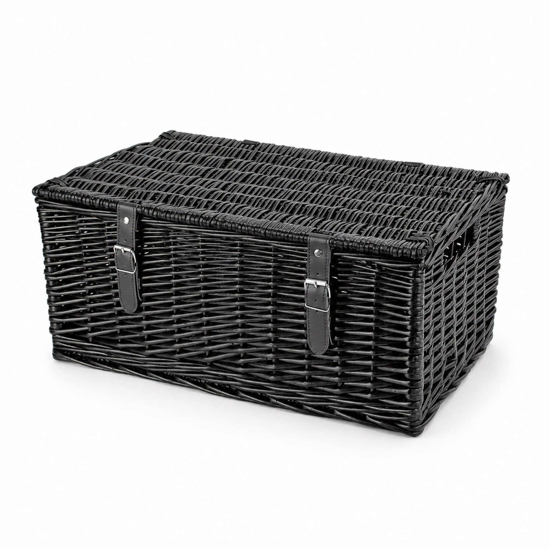 20 Inch Wicker Hamper Basket - Black