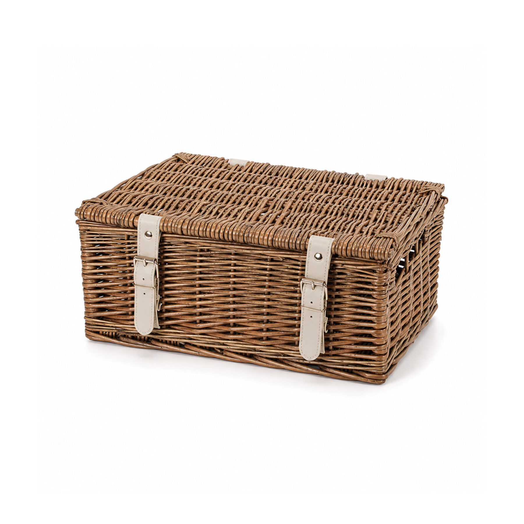 14 Inch Wicker Hamper Basket - Bronzed