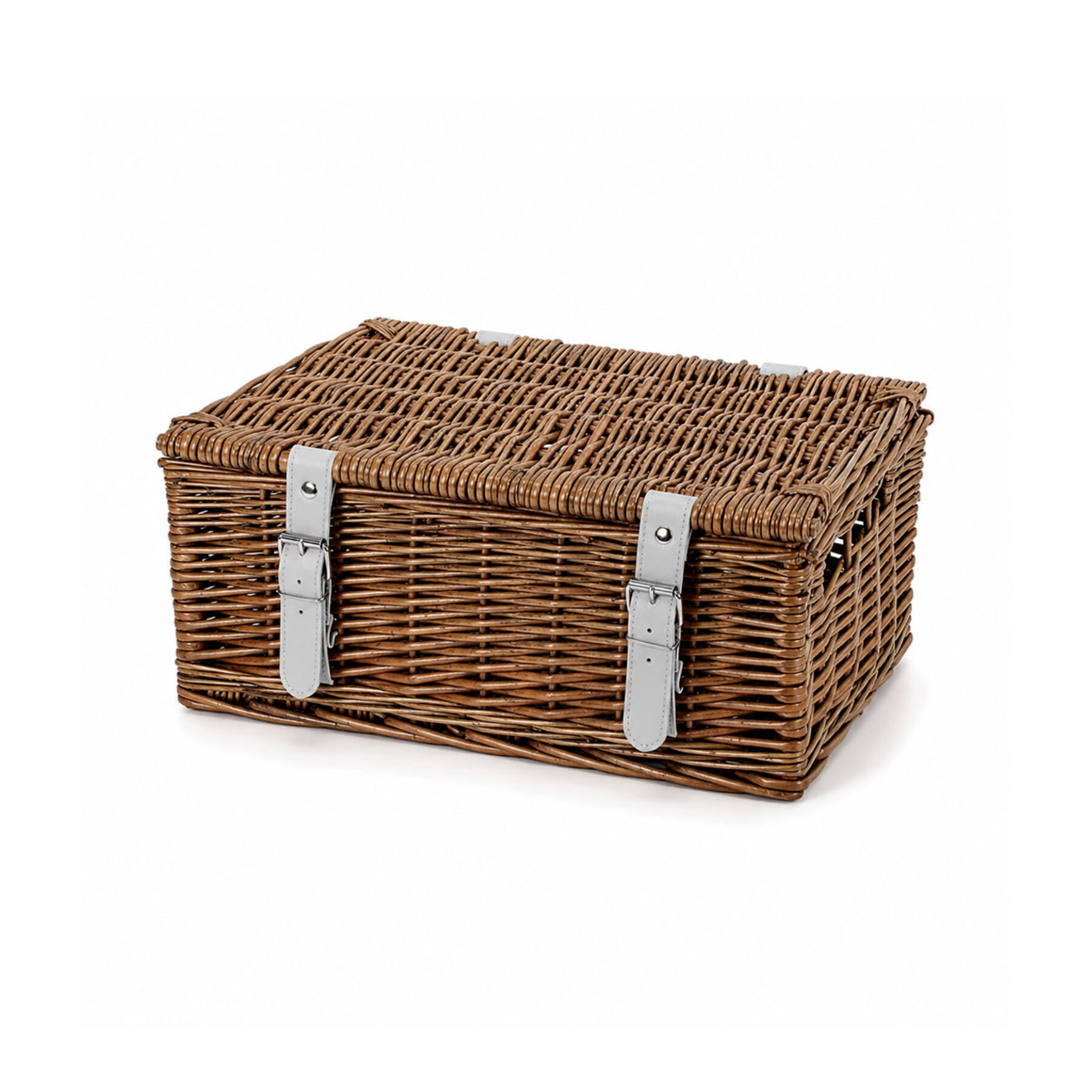 14 Inch Wicker Hamper Basket - Bronzed