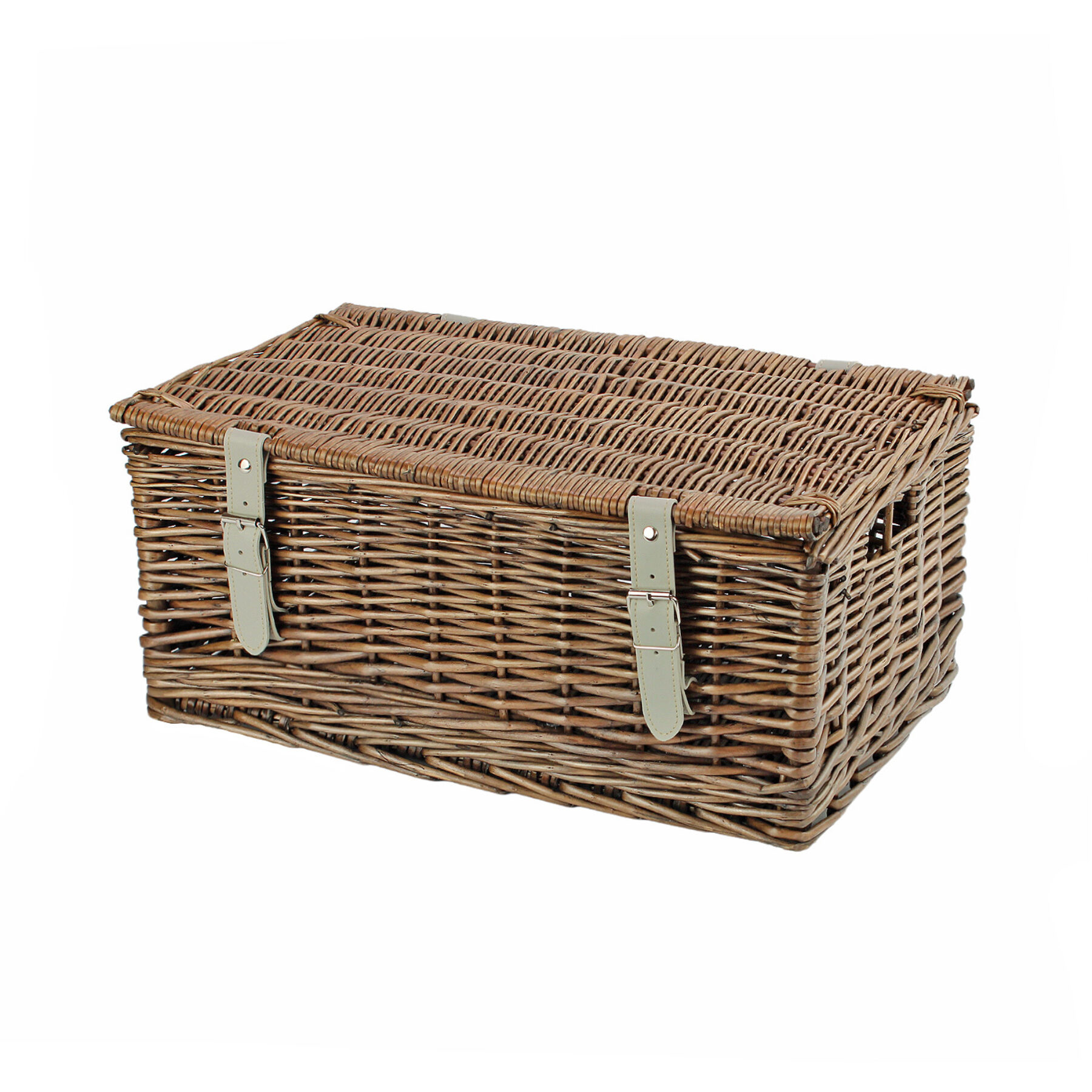 18 Inch Wicker Hamper Basket - Bronzed