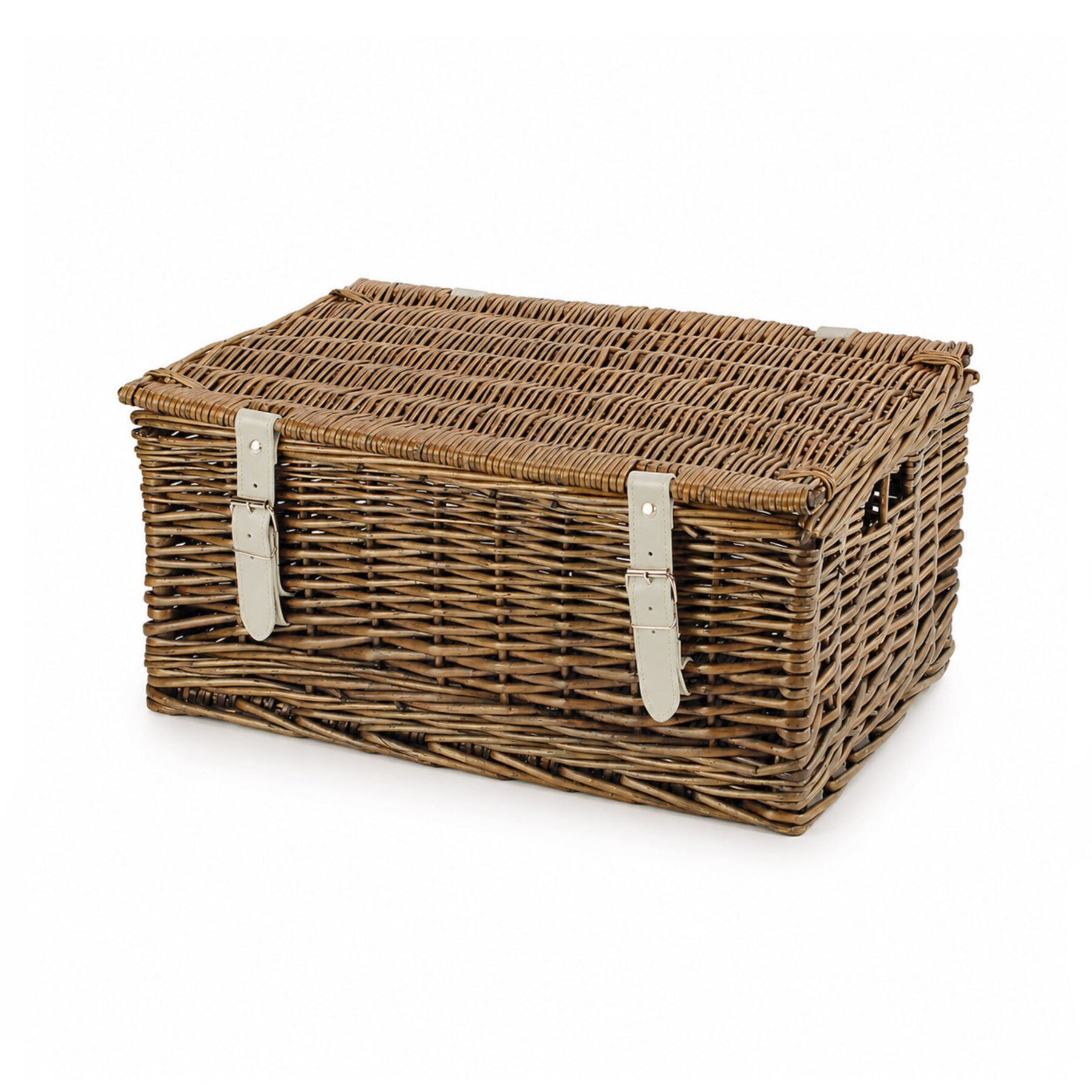 18 Inch Wicker Hamper Basket - Bronzed