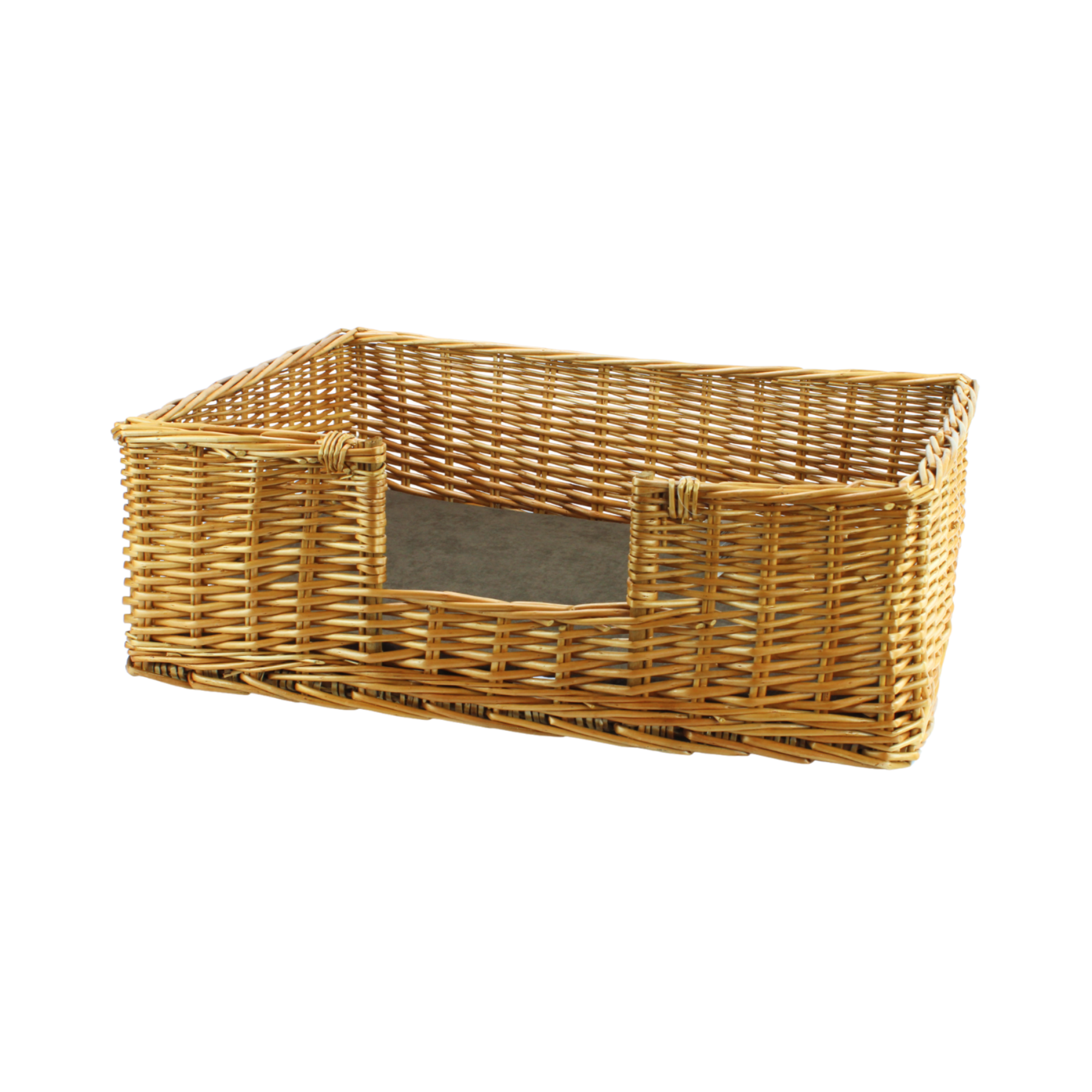 Medium Wicker Rectangular Pet Bed & Cushion