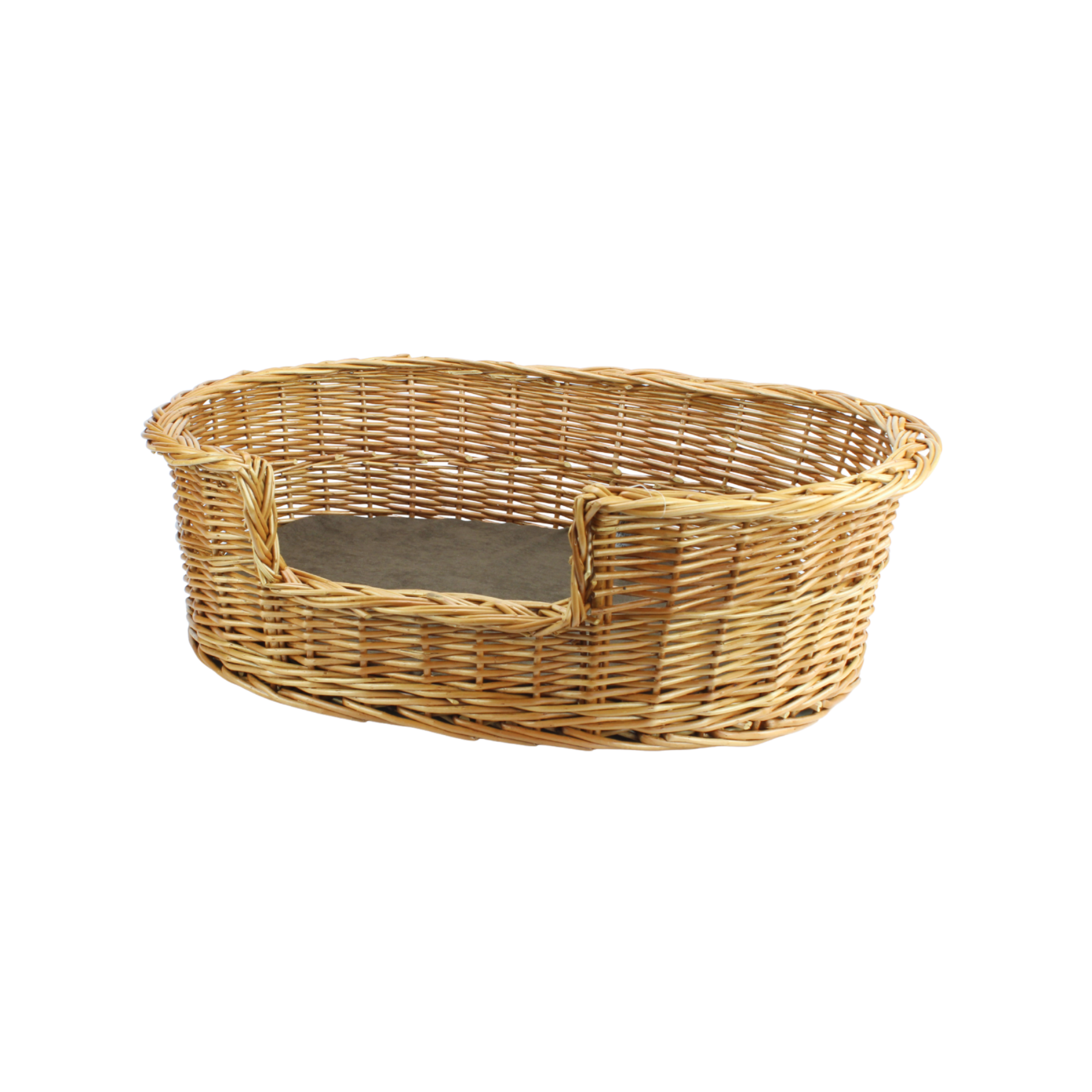 Medium Wicker Oval Pet Bed & Cushion