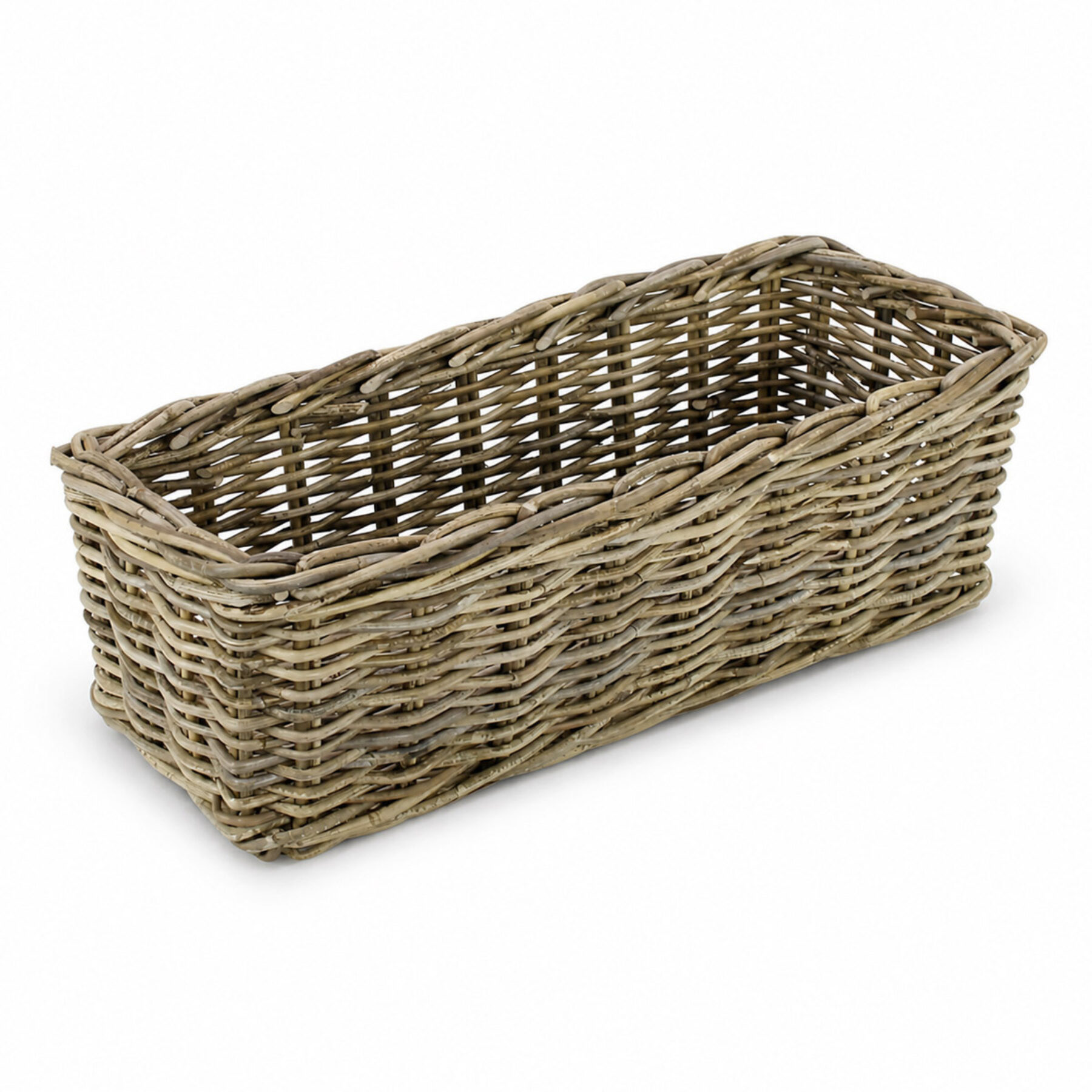 Deep Kubu Rattan Rectangular Storage Basket