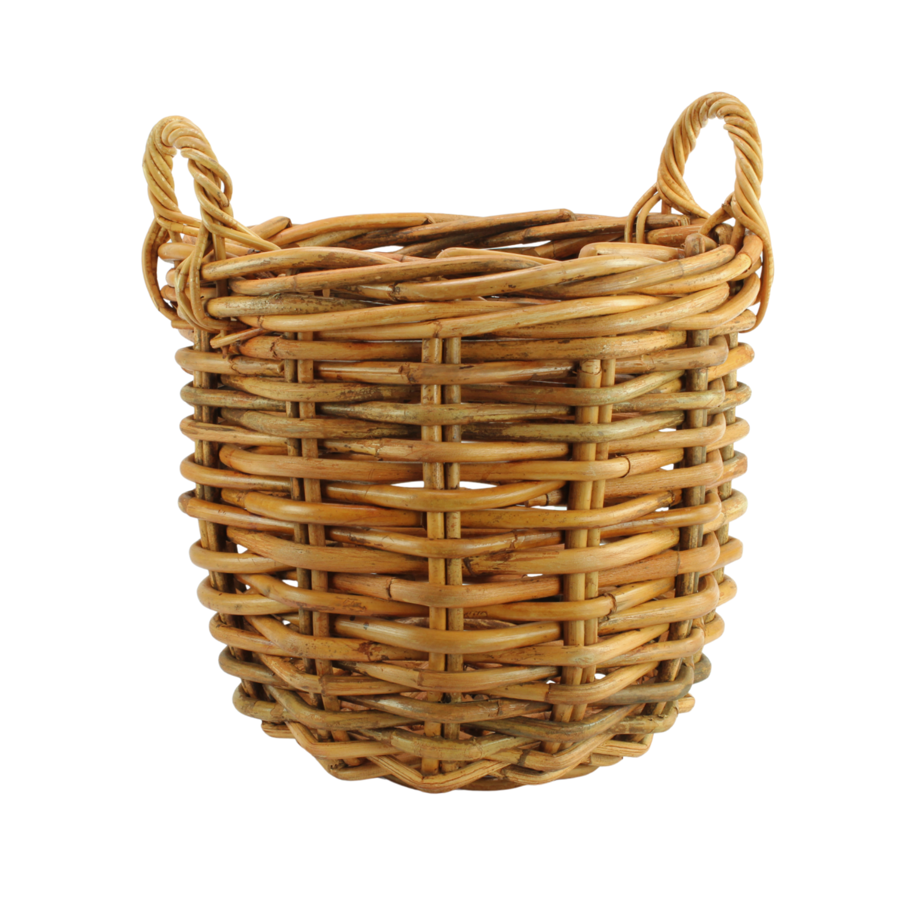 Large Round Brown Kubu Rattan Basket