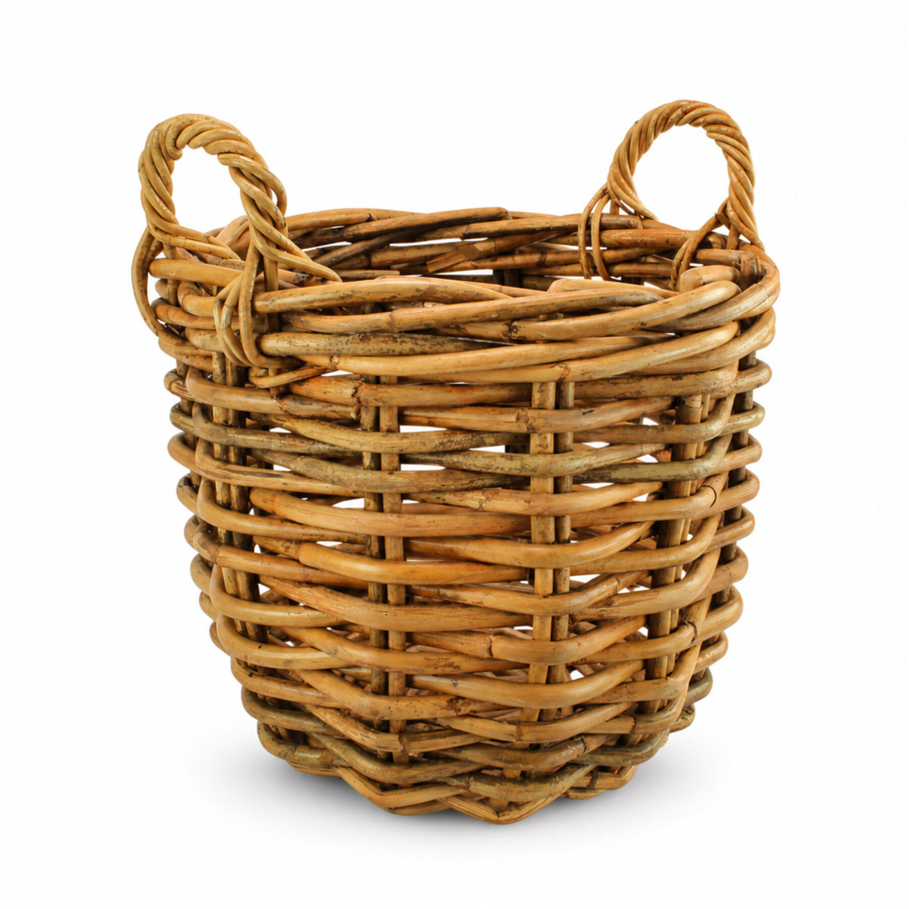 Large Round Brown Kubu Rattan Basket
