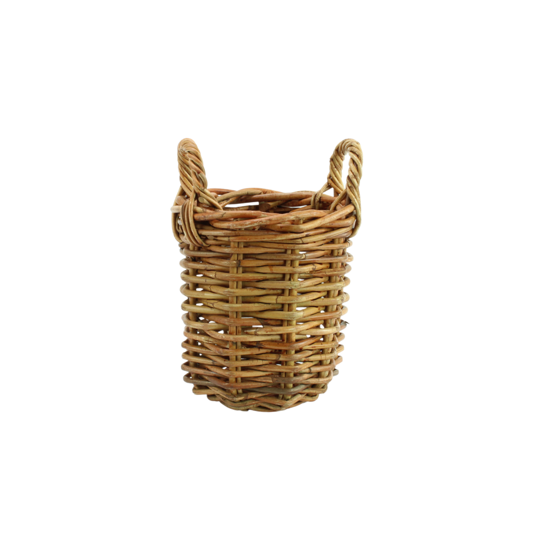 Small Round Brown Kubu Rattan Basket