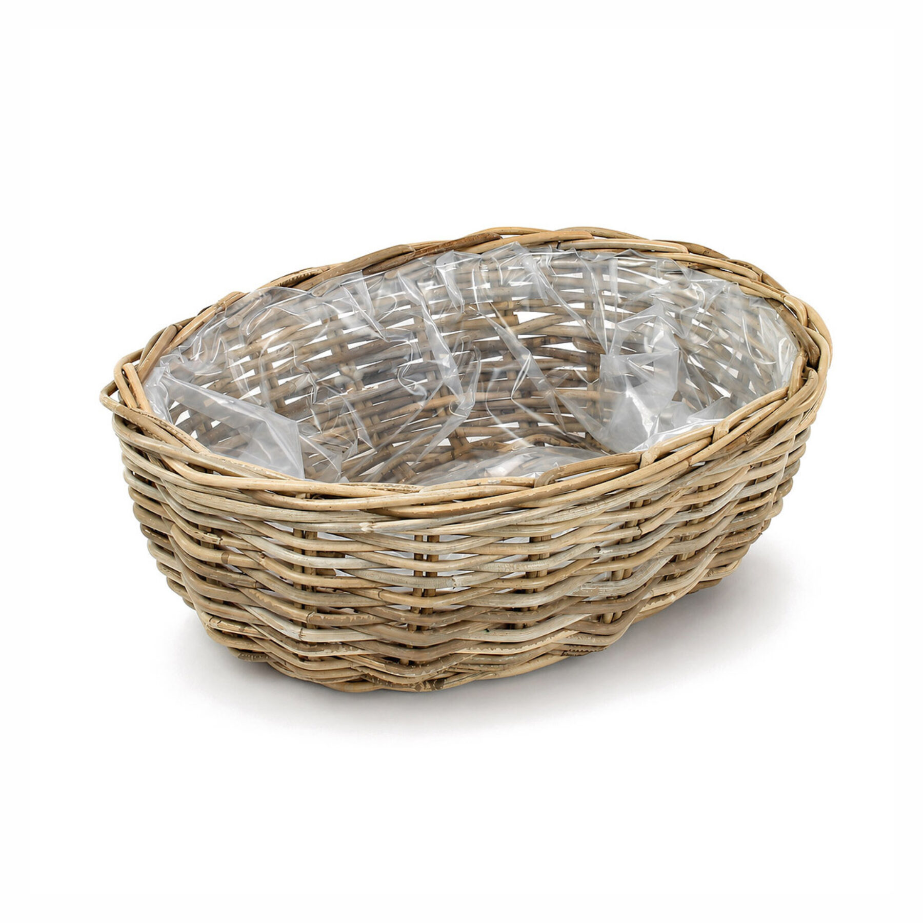 Kubu Rattan Oval Lined Planter