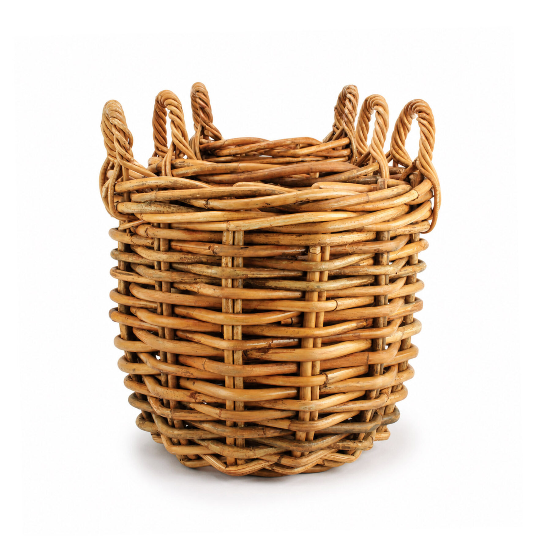 Round Brown Kubu Rattan Baskets - Set of 3