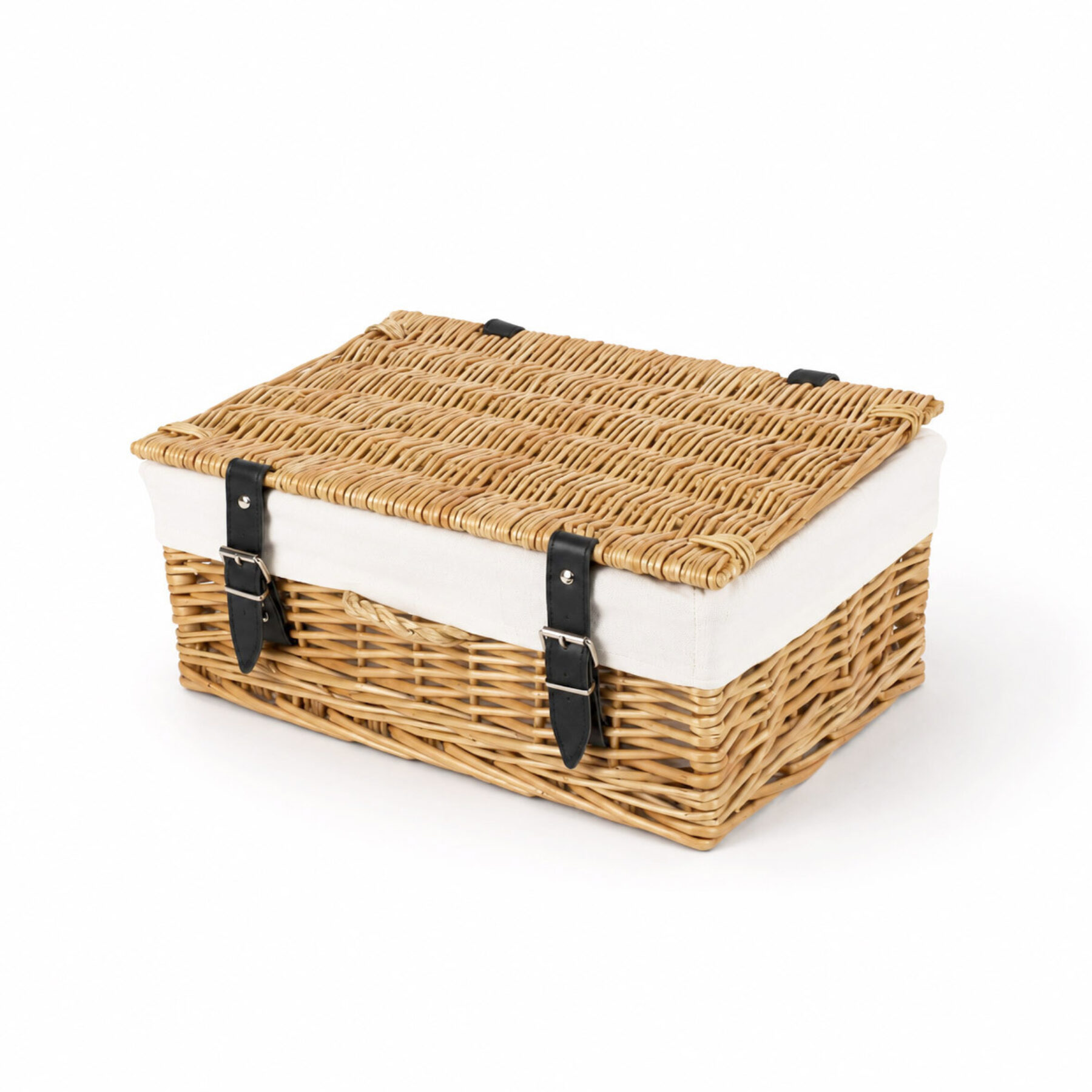 14 Inch Wicker Hamper Basket & Liner