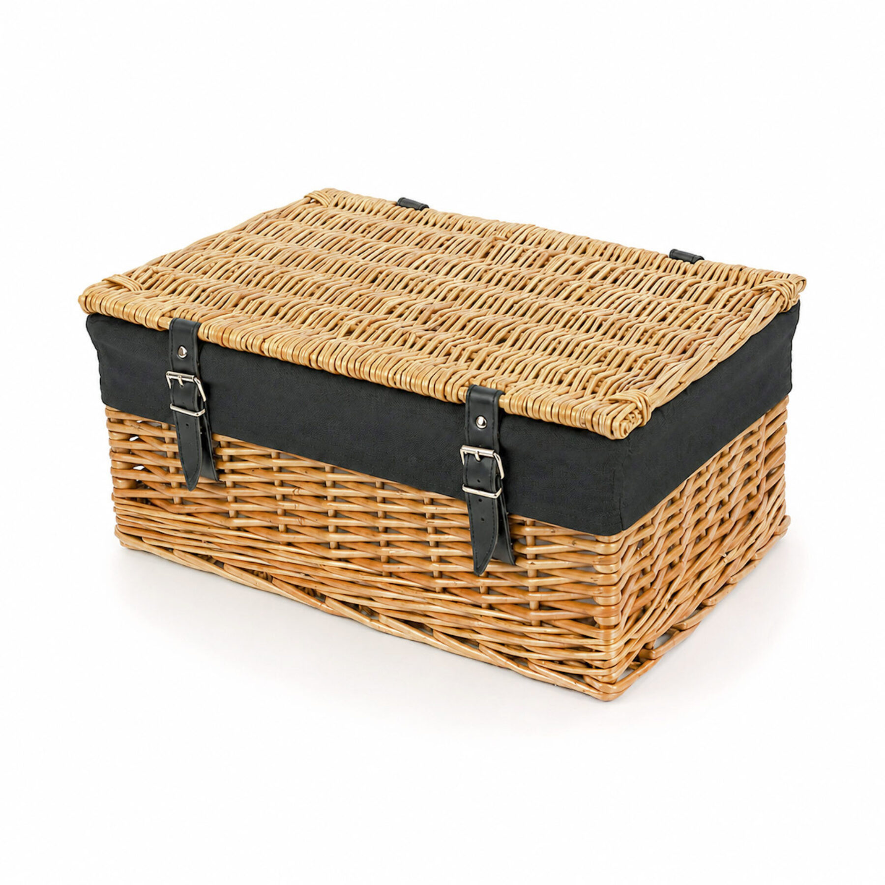 18 Inch Wicker Hamper Basket & Black Liner