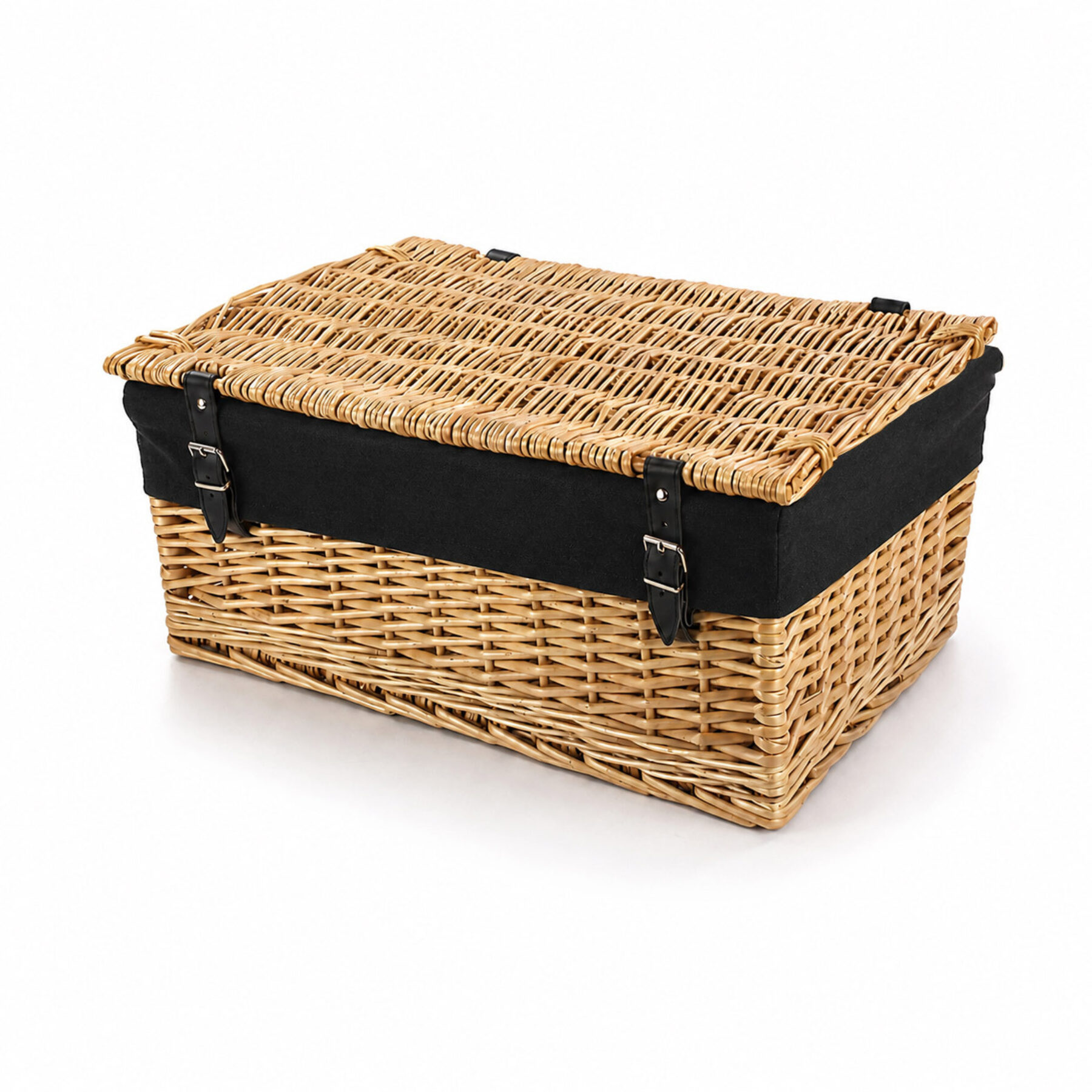 20 Inch Wicker Hamper Basket & Black Liner