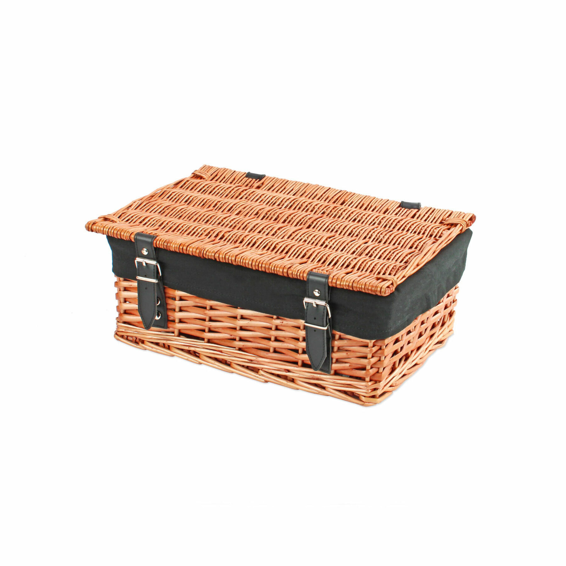 14 Inch Split Willow Hamper & Black Liner