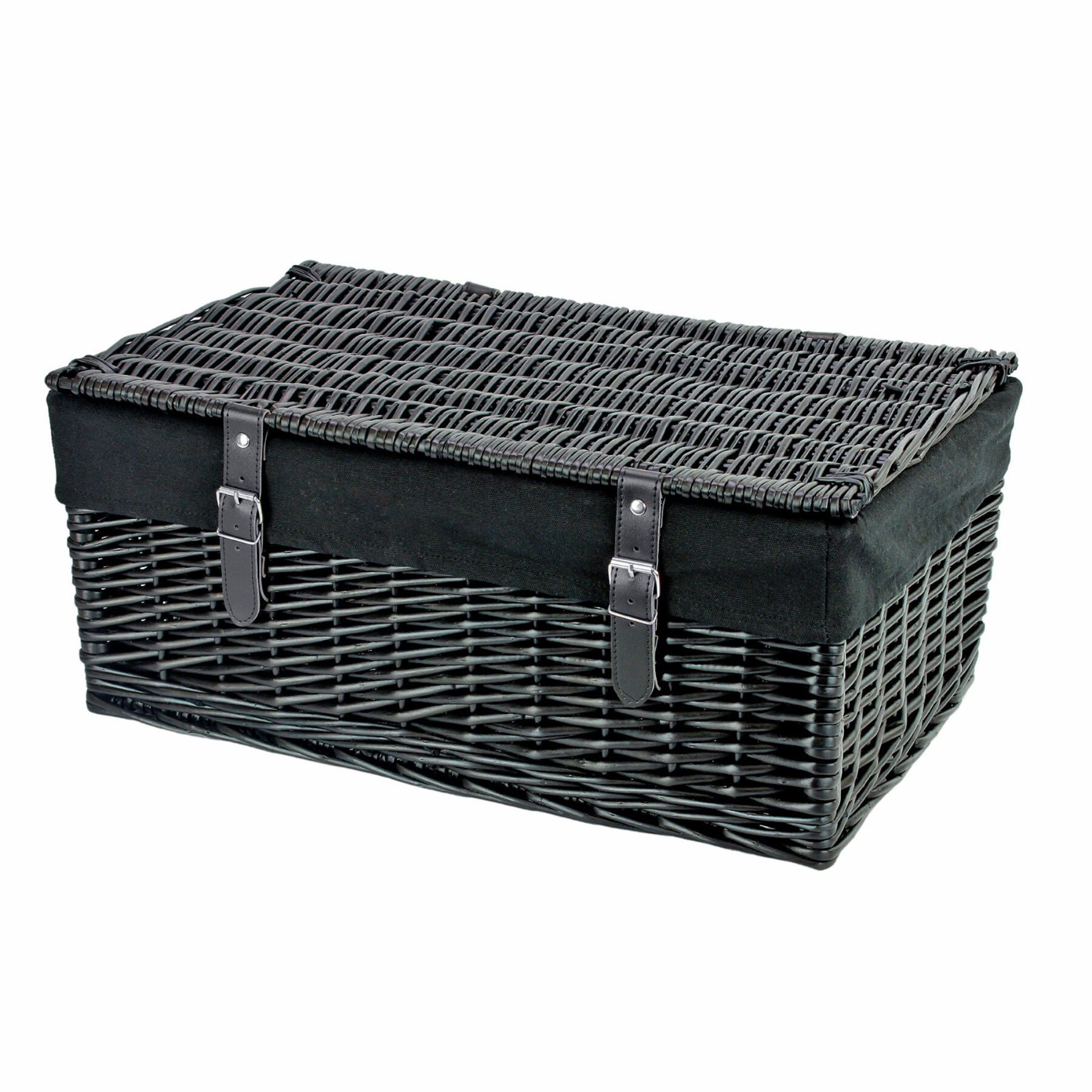 20 Inch Black Wicker Hamper Basket & Black Liner