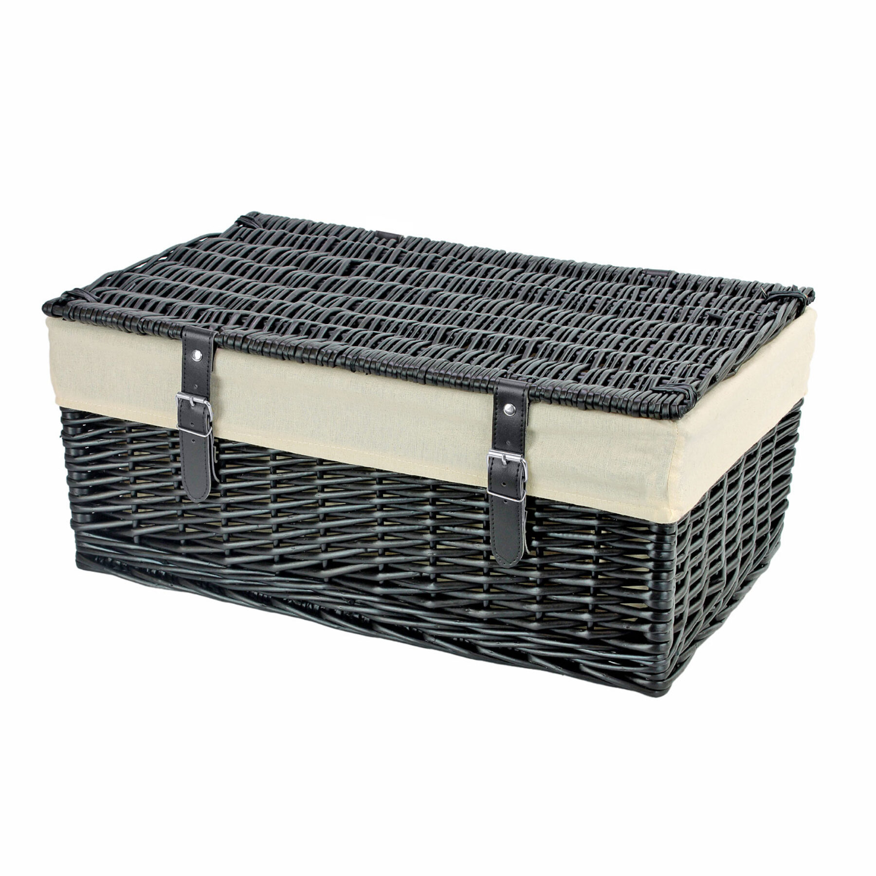 20 Inch Black Wicker Hamper Basket & Liner