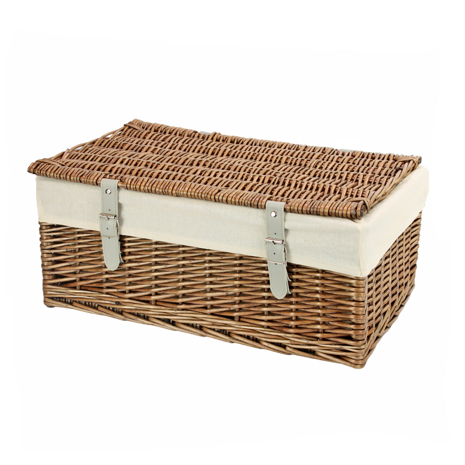 20 Inch Bronzed Wicker Hamper Basket & Liner