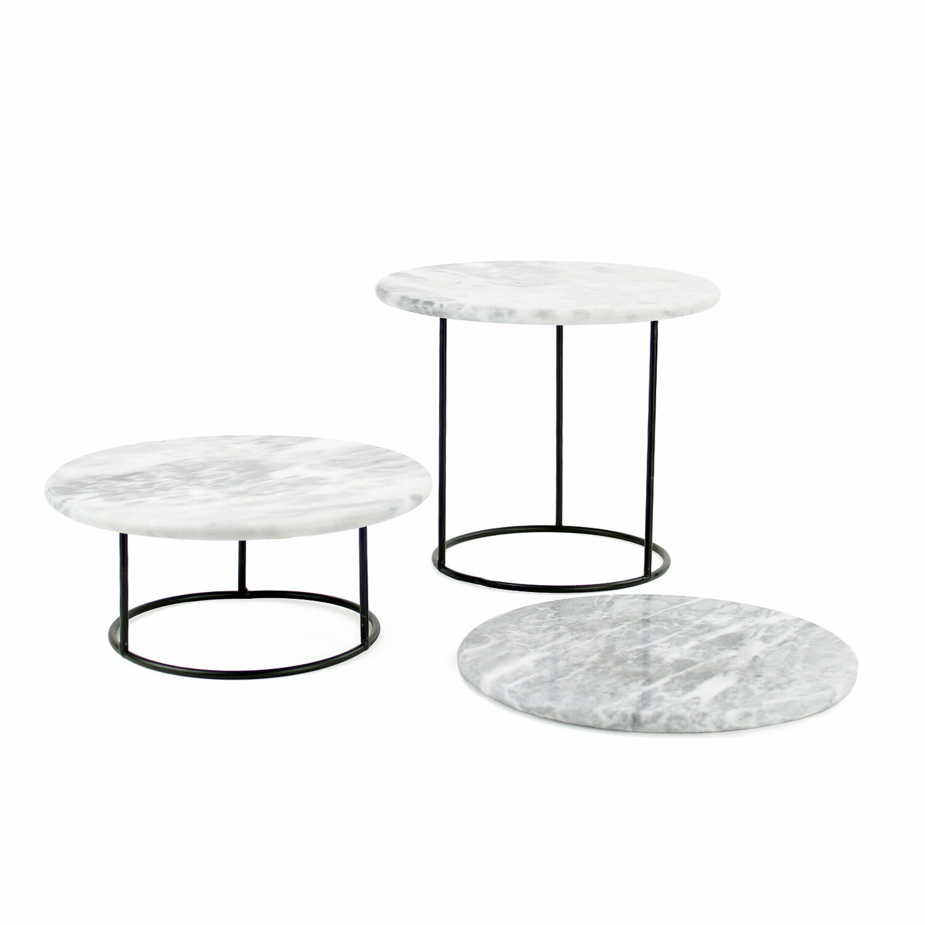 Round Metal Display Riser Set - Marble Boards