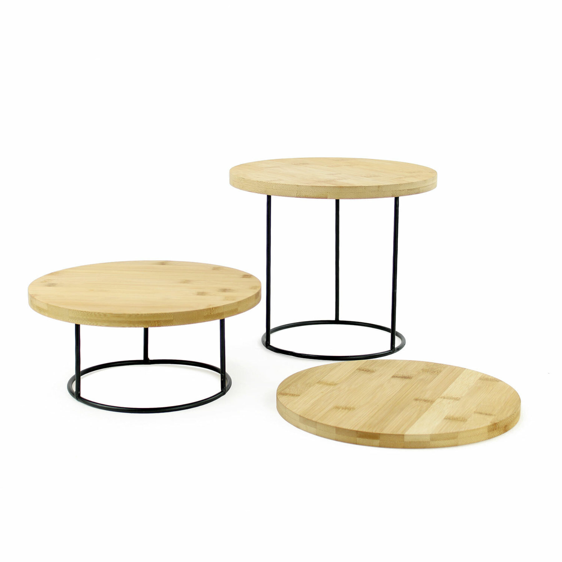 Round Metal Display Riser Set - Bamboo Boards