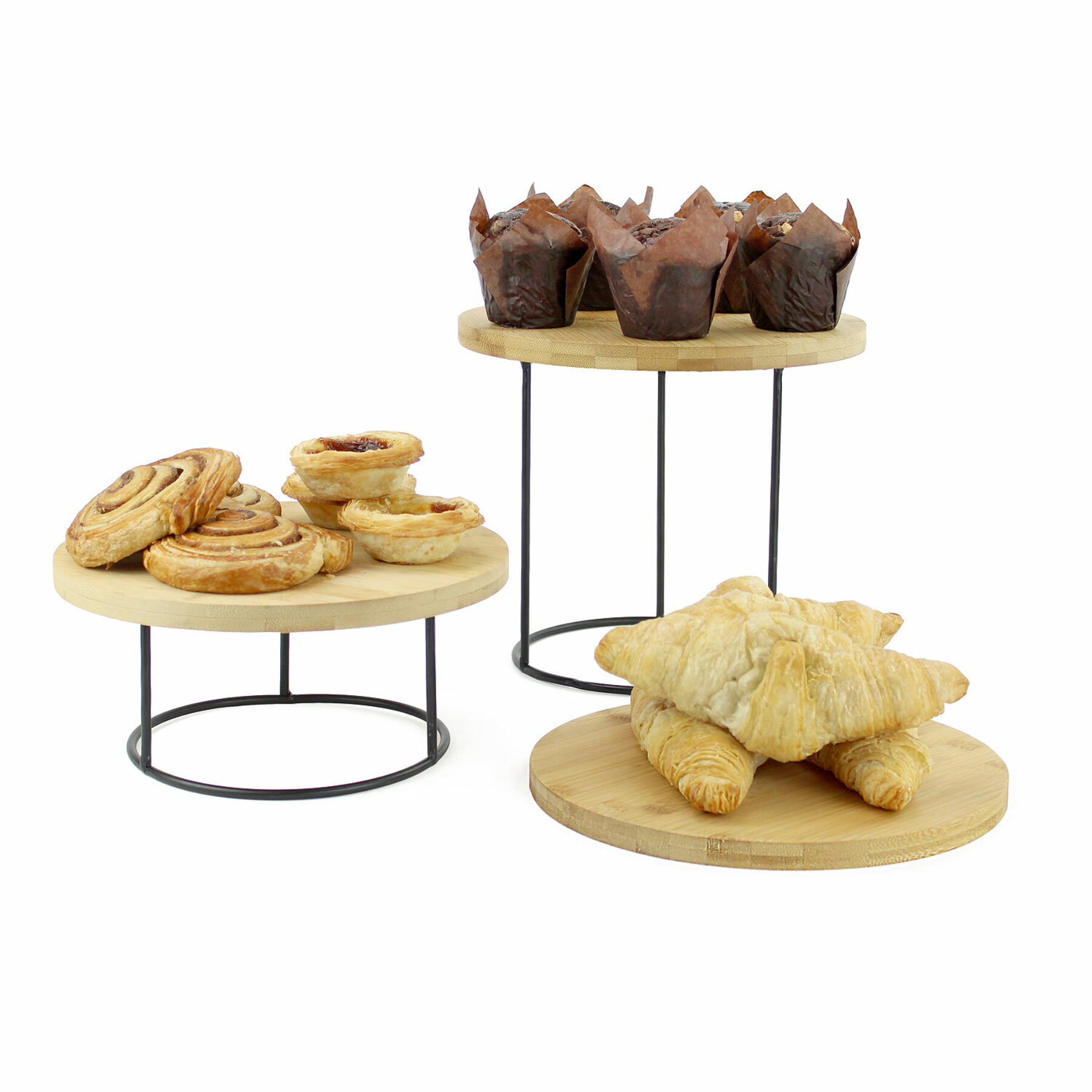 Round Metal Display Riser Set - Bamboo Boards