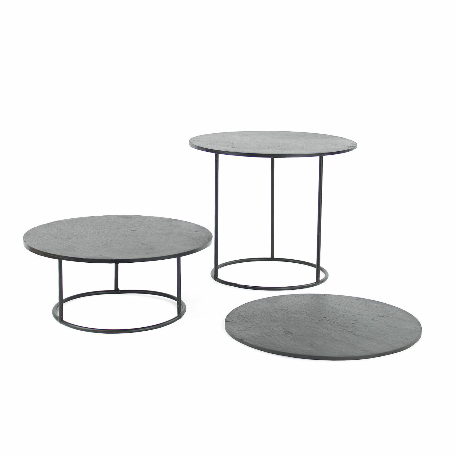 Round Metal Display Riser Set - Slate Boards