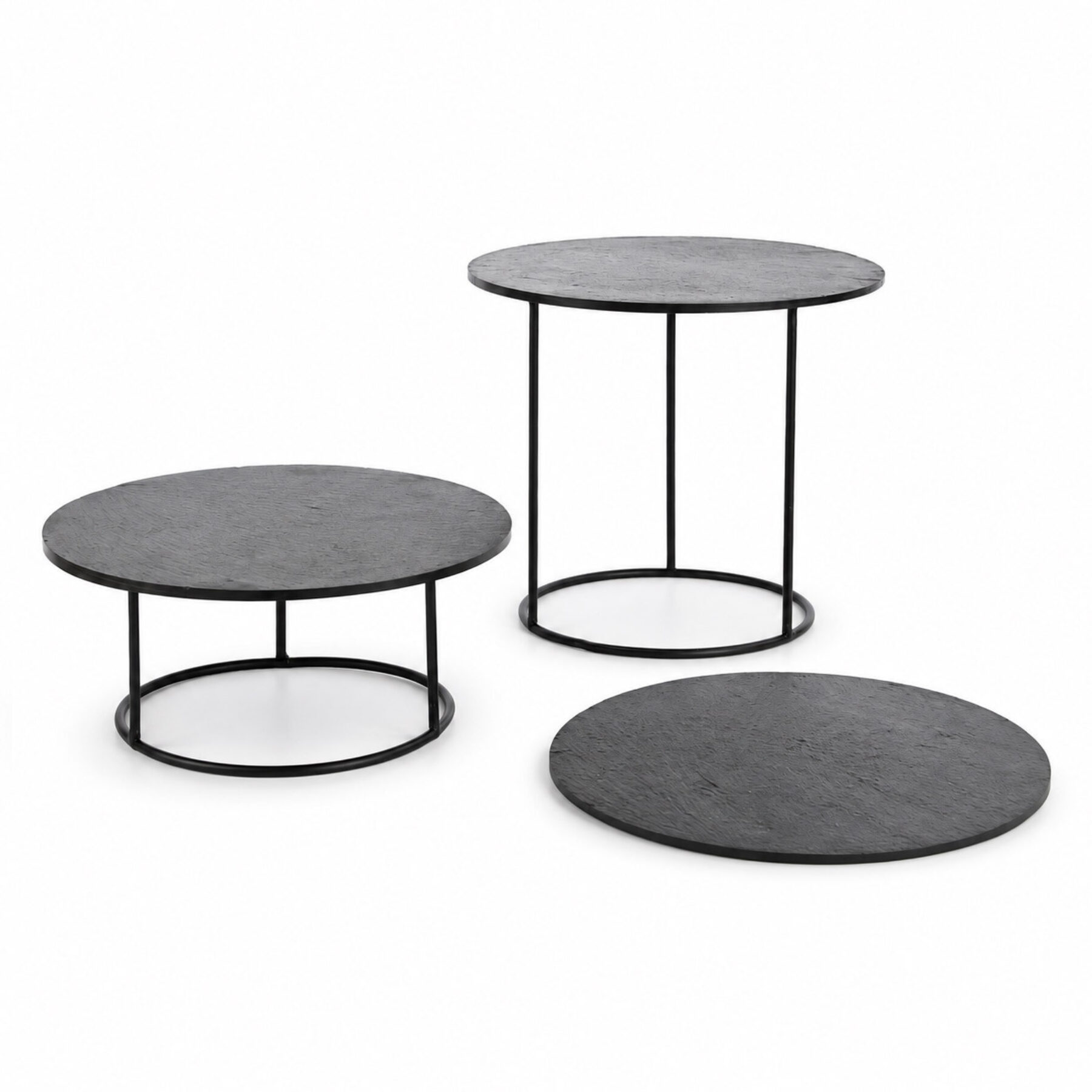 Round Metal Display Riser Set - Slate Boards