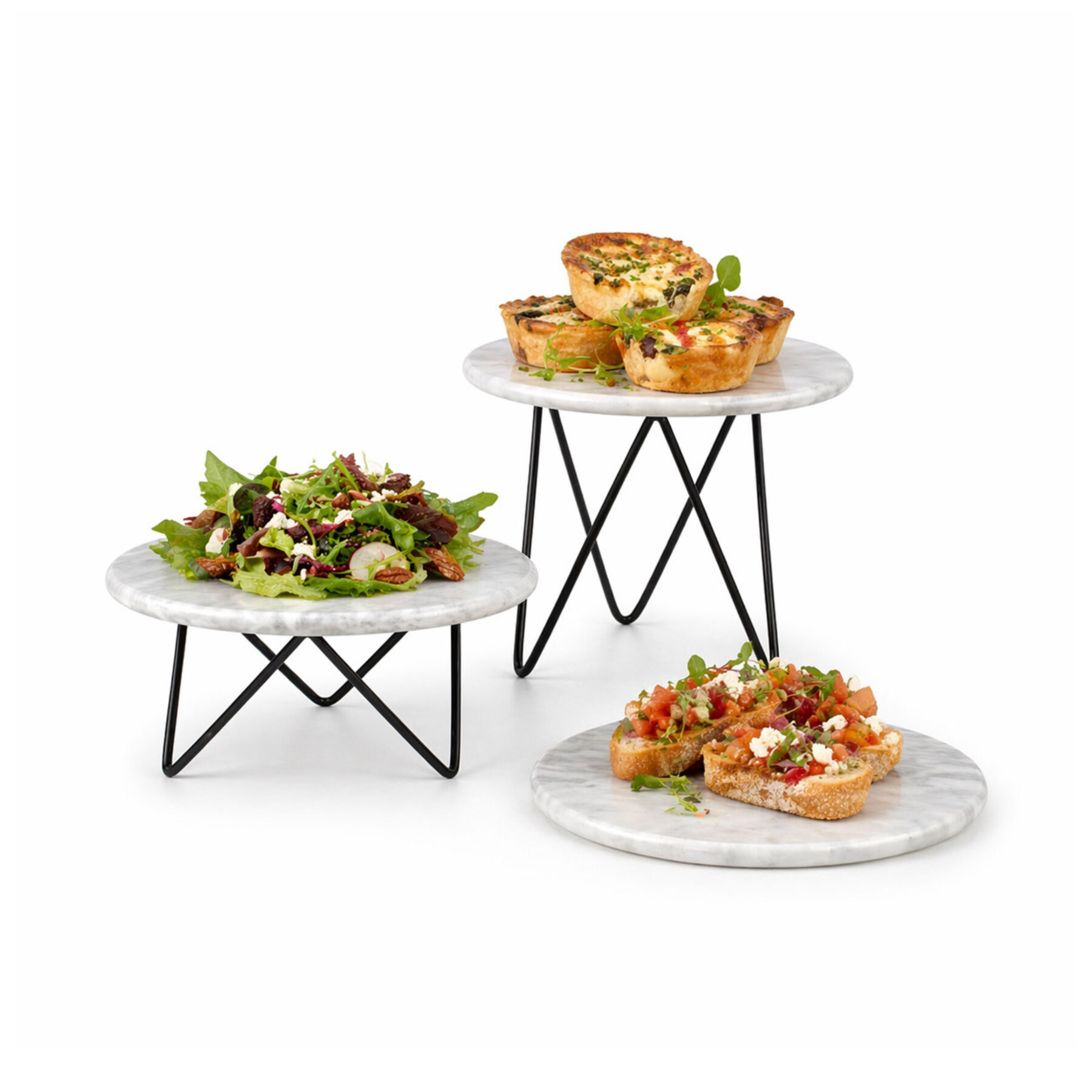 Metal Tripod Display Riser Set - Marble Boards