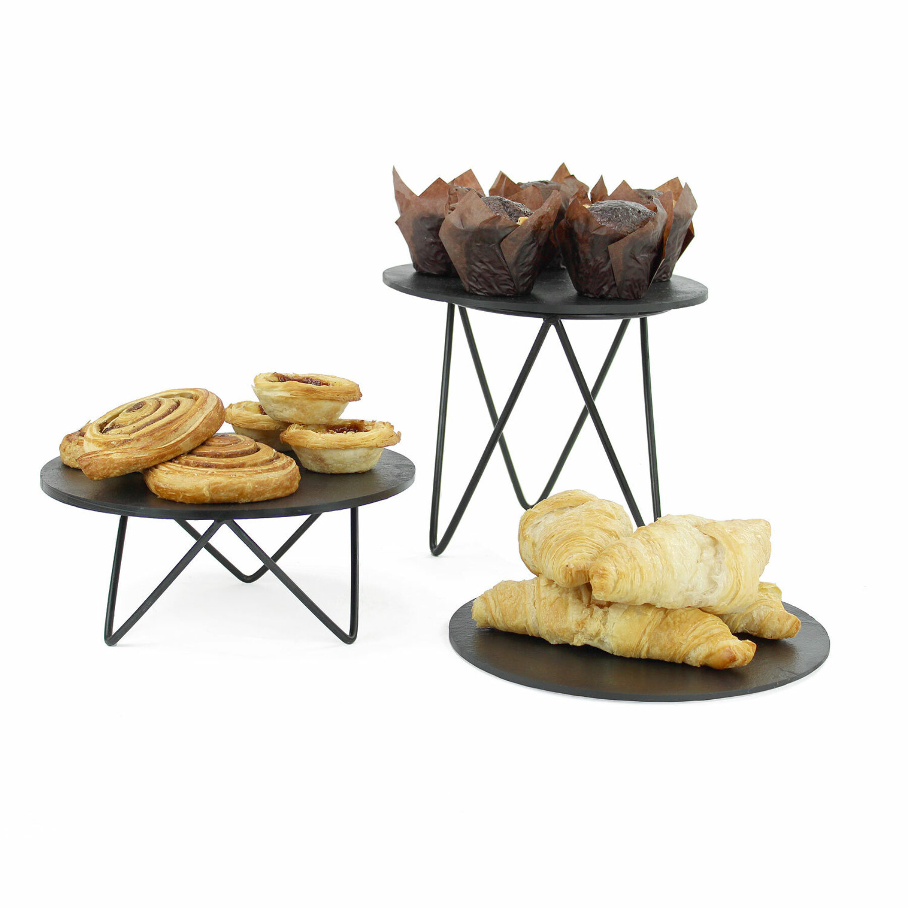 Metal Tripod Display Riser Set - Slate Boards