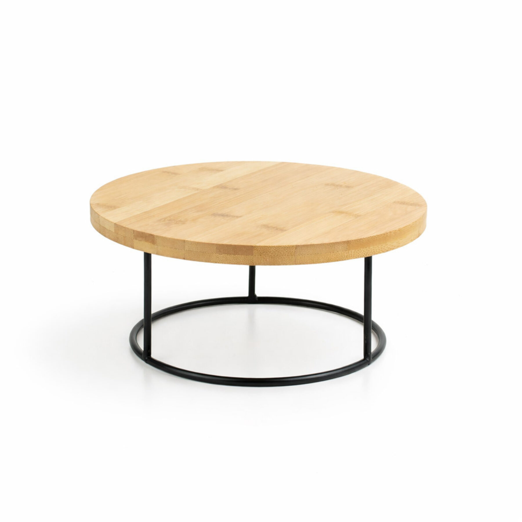 Round Metal Display Riser - Bamboo Board