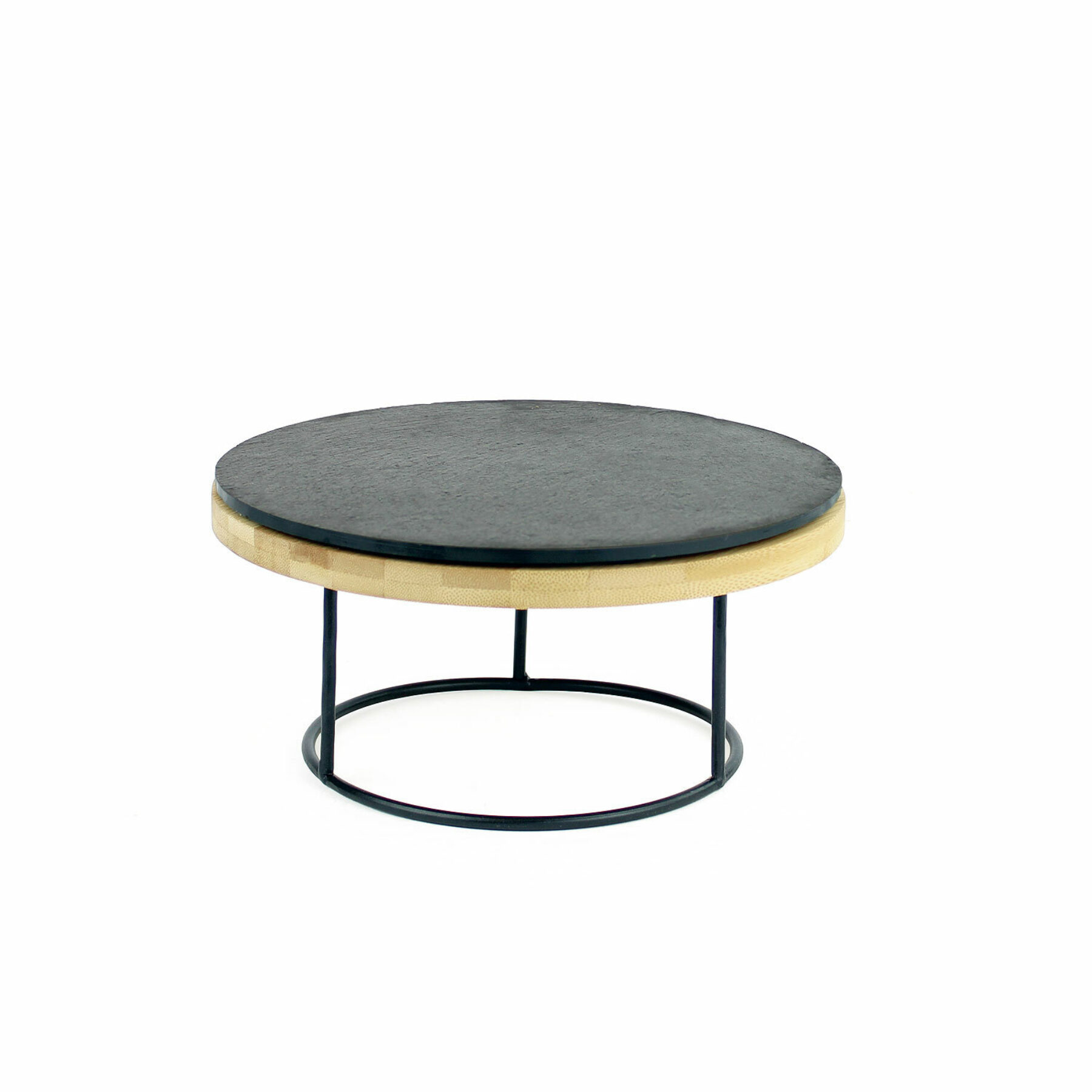 Round Metal Display Riser - Slate/Bamboo Boards