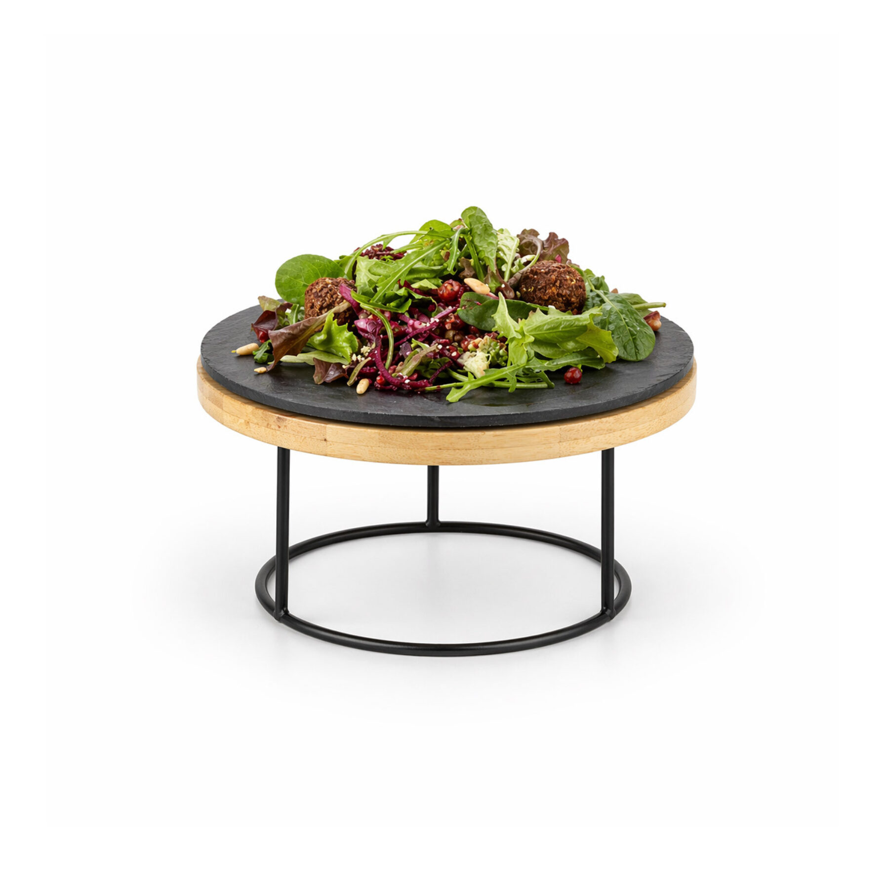 Round Metal Display Riser - Slate/Bamboo Boards