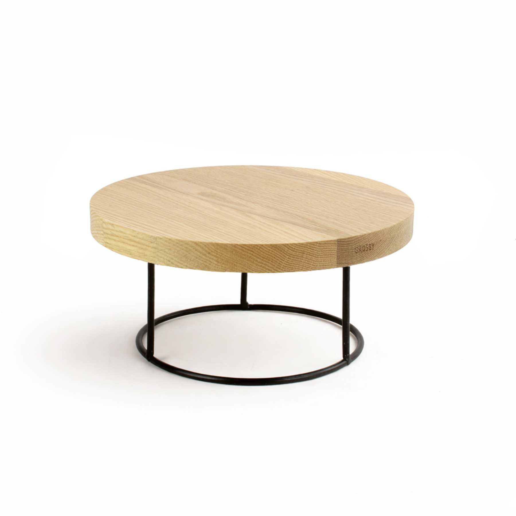 Round Metal Display Riser - Oak Board