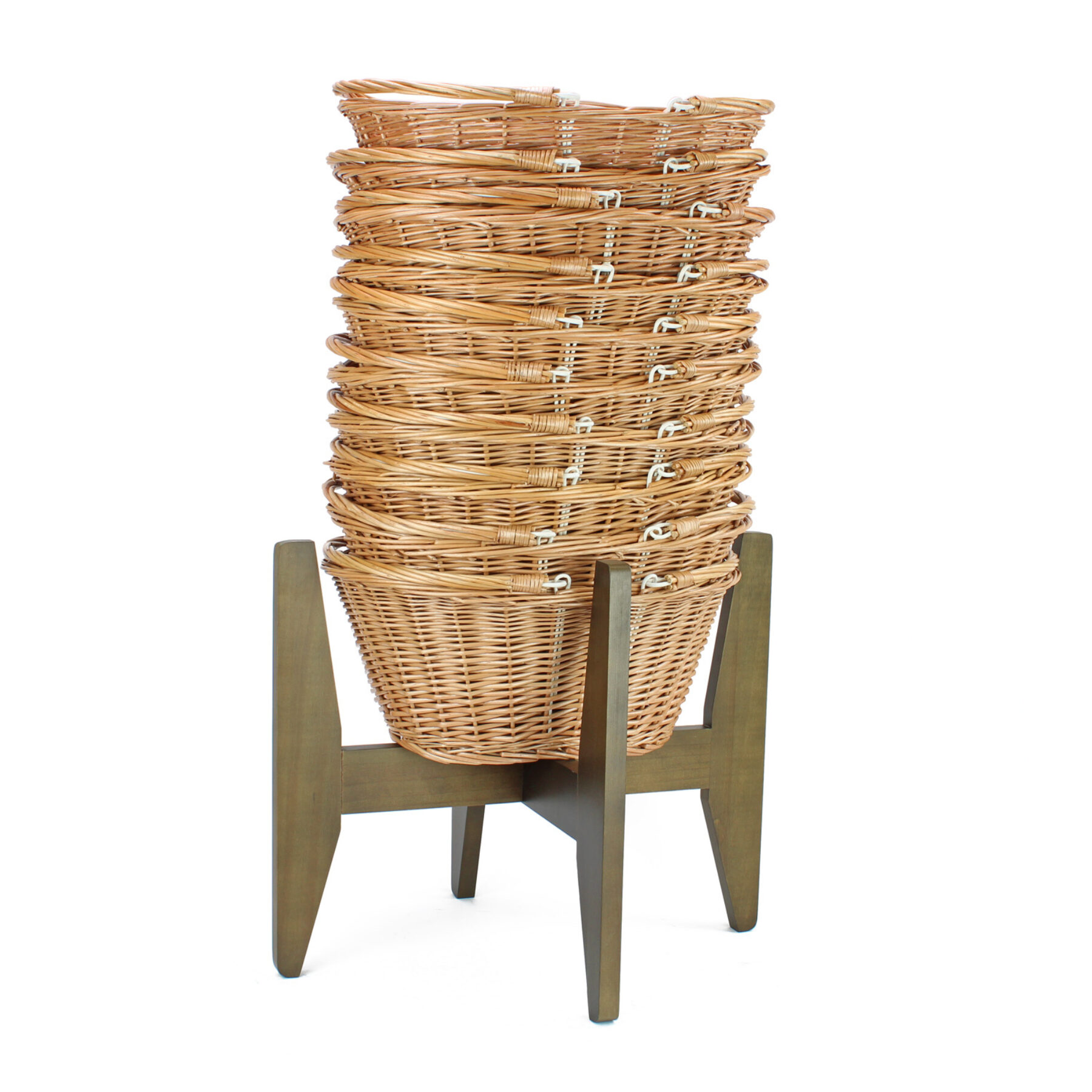 10 Shopping Baskets & Stand - Buff