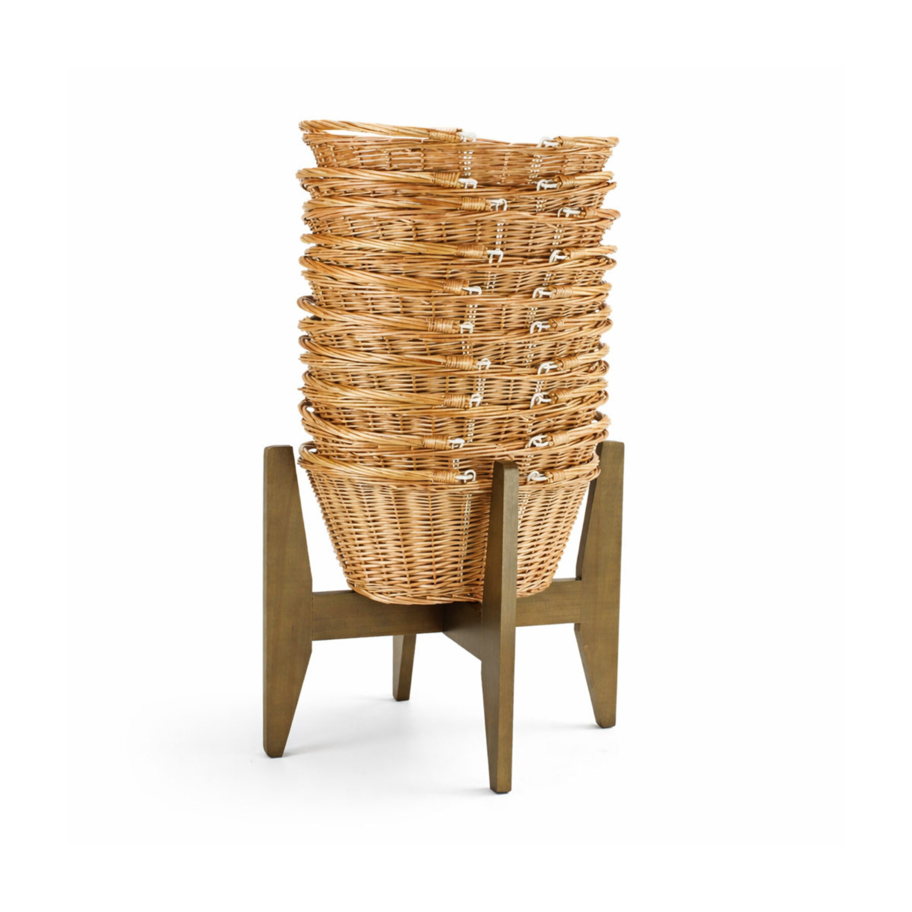 10 Shopping Baskets & Stand - Buff