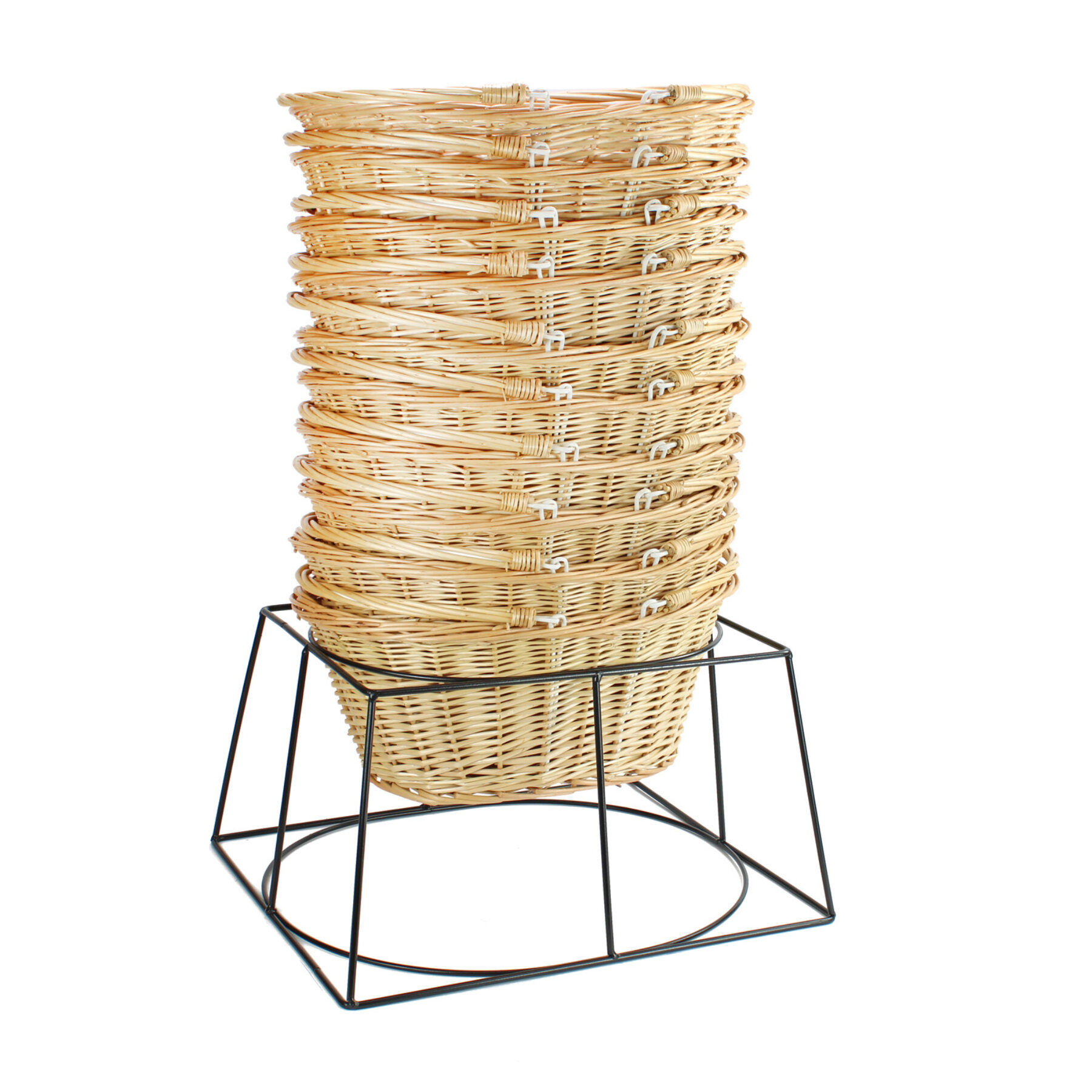 10 Shopping Baskets & Metal Stand - Light