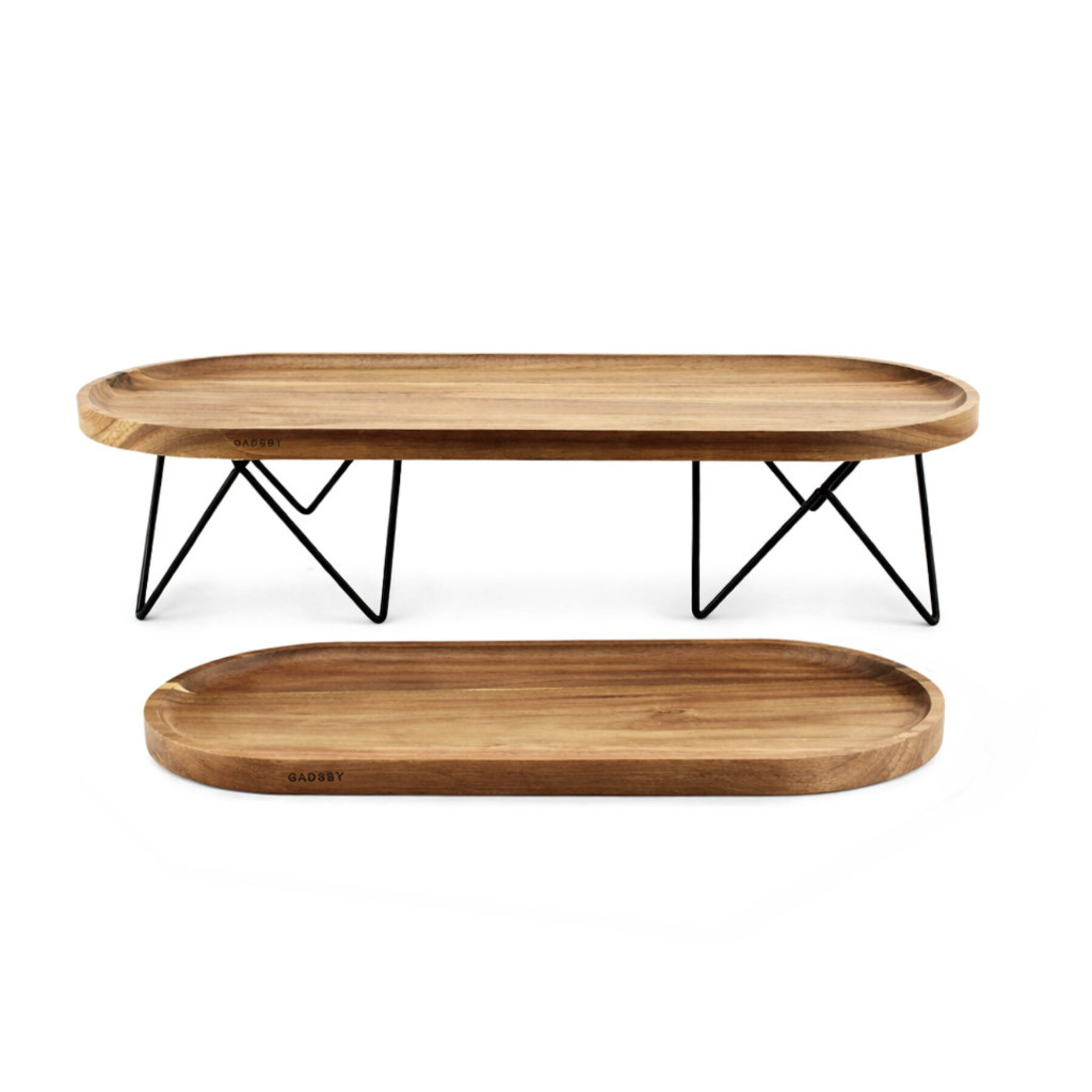 Acacia Wood Serving Boards & Risers - Set 1