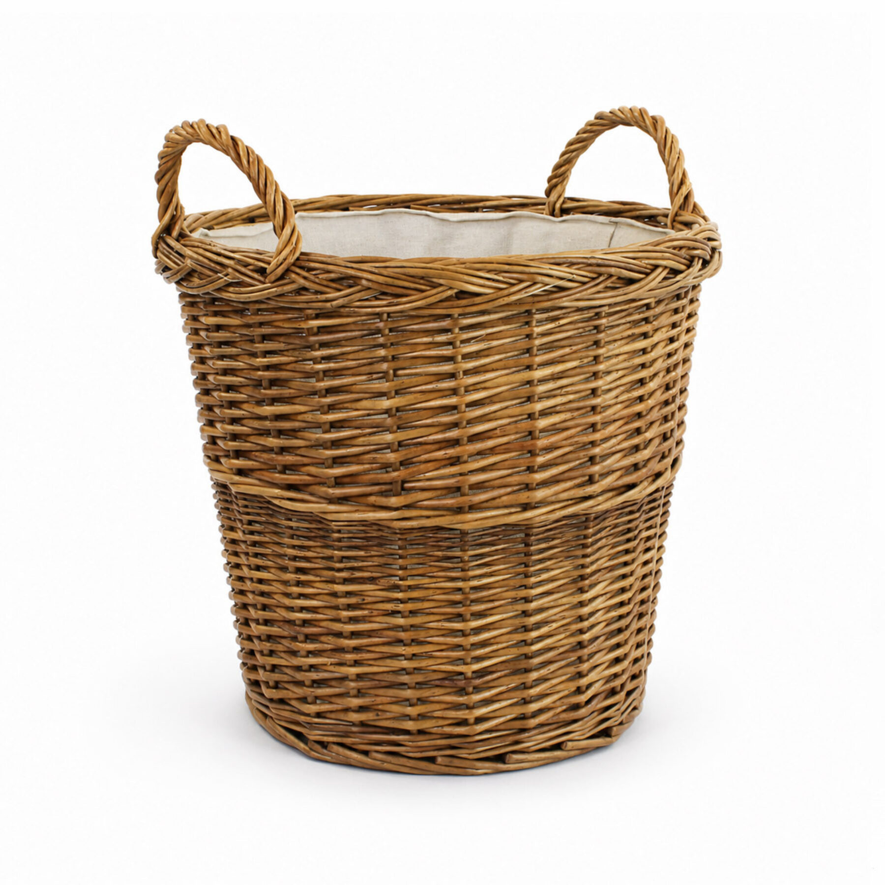 Lined Wicker Storage Basket