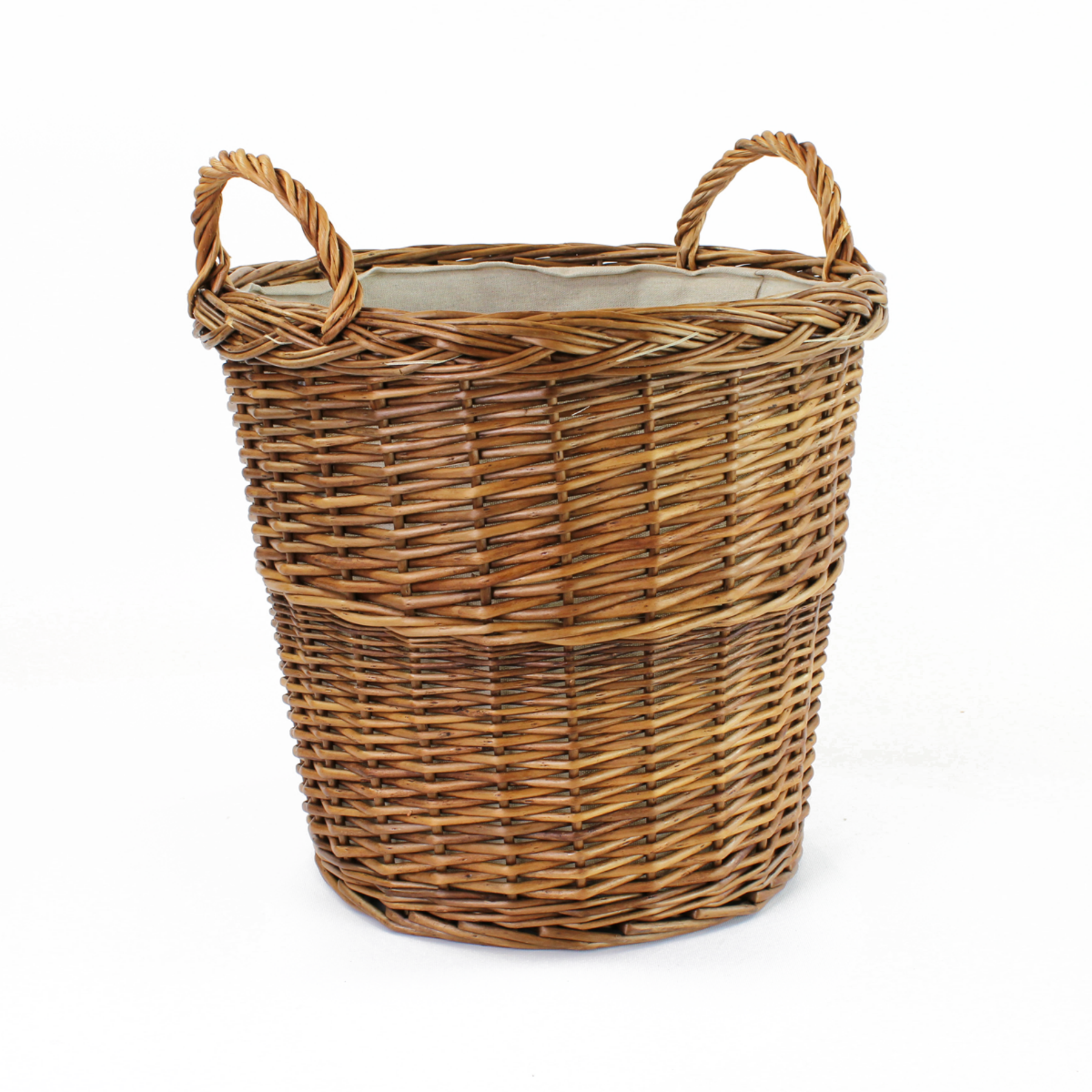 Lined Wicker Storage Basket