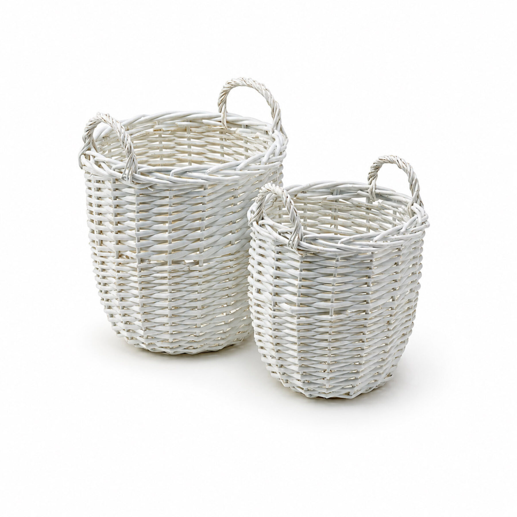 Set of 2 Storage Baskets - White