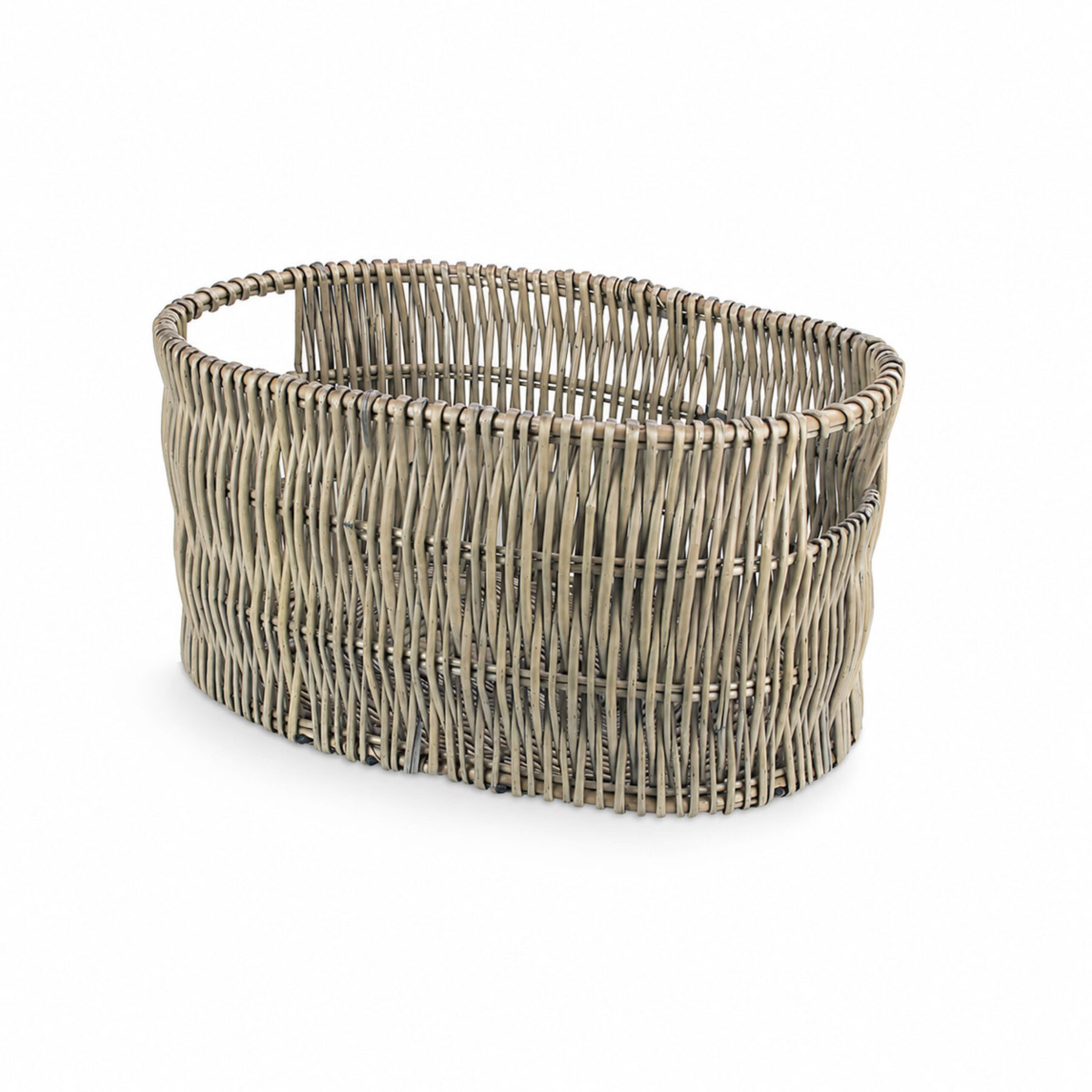 Large Grey Oval Storage Basket