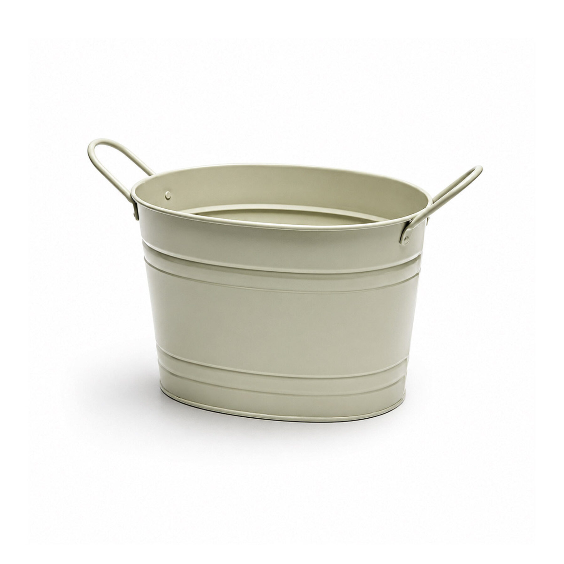 Small Oval Metal Tub - French Grey
